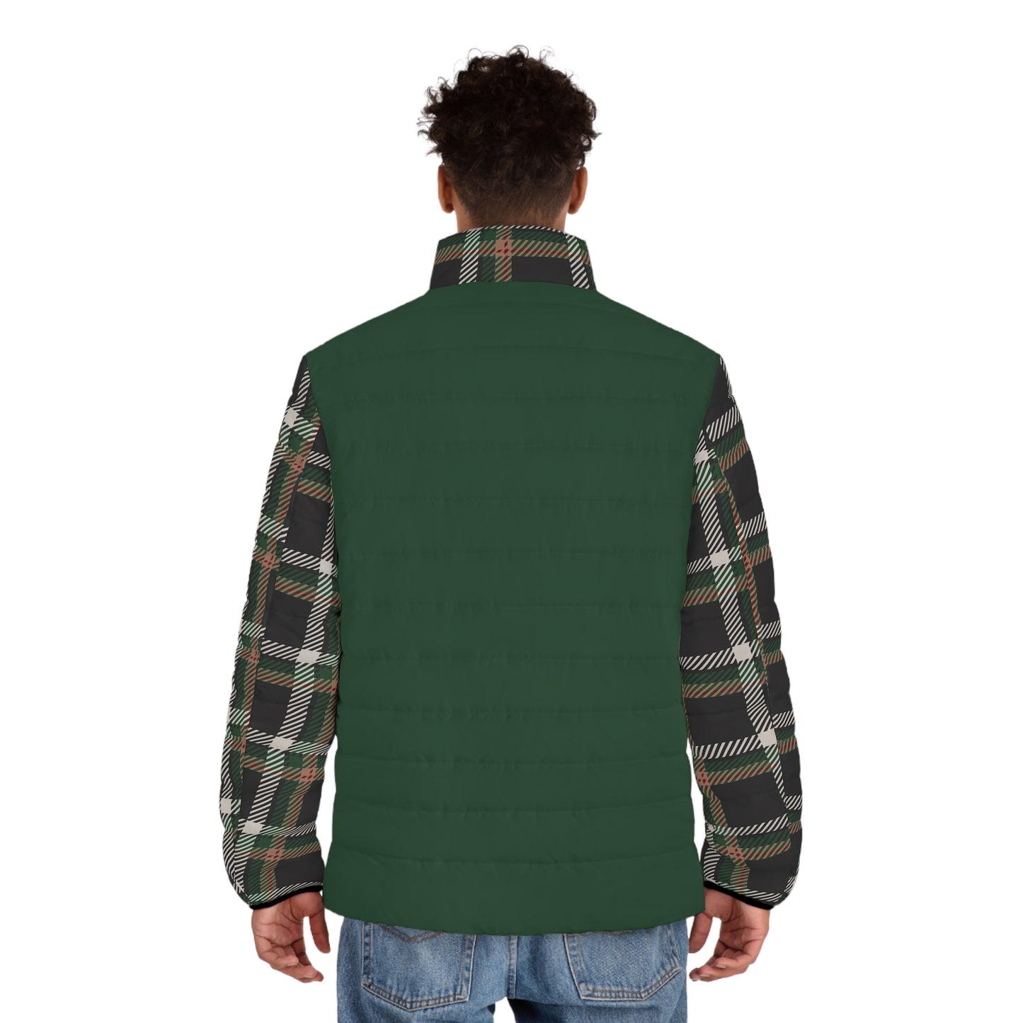 Faithful Tartan Edition – Men’s Puffer Jacket in Forest Green