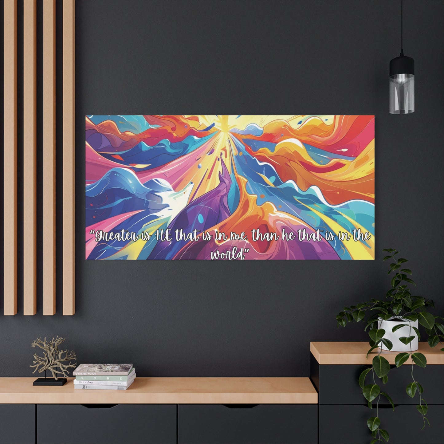Greater Is He – Scripture Canvas Art