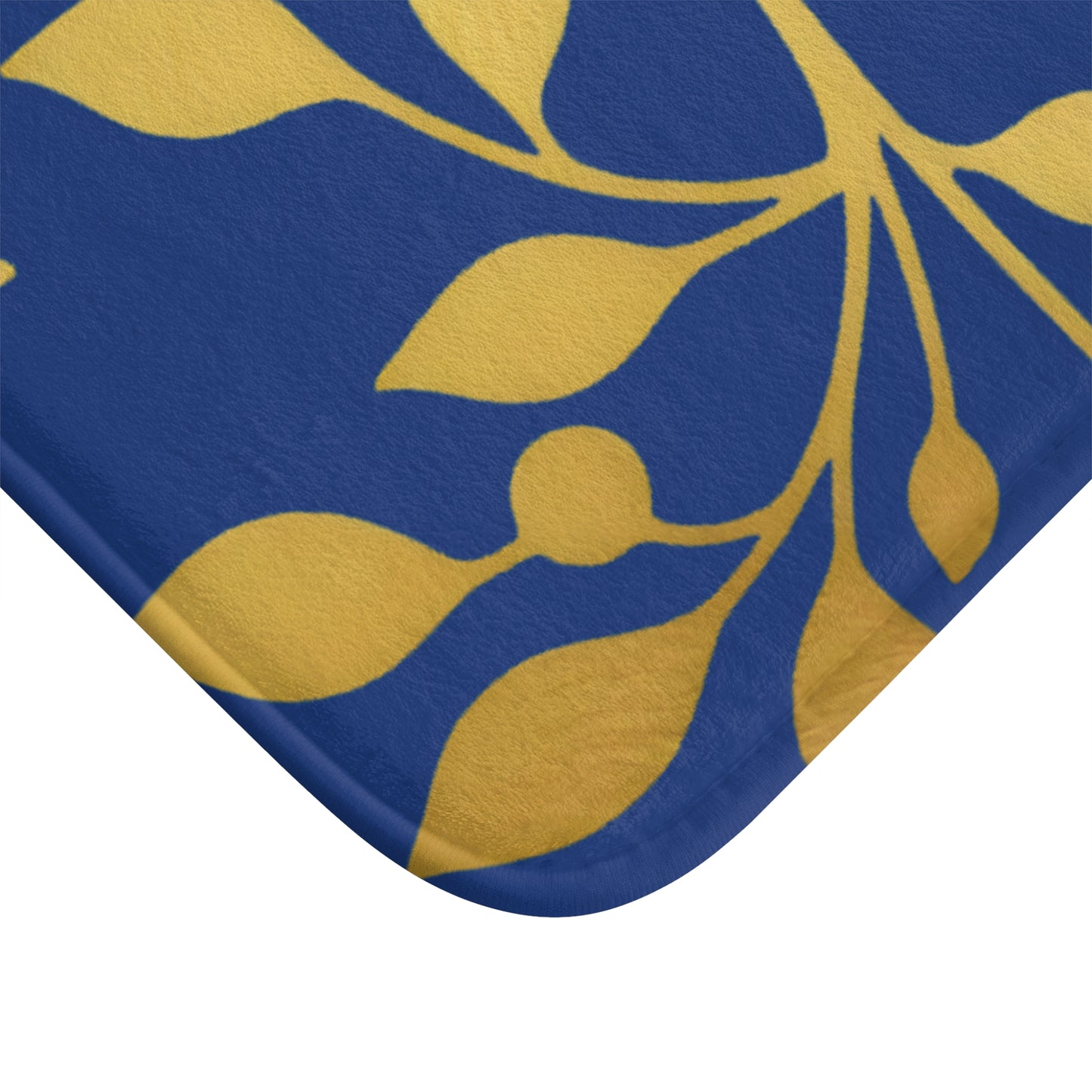 Golden Olive – Royal Blue Faith-Inspired Bath Mat