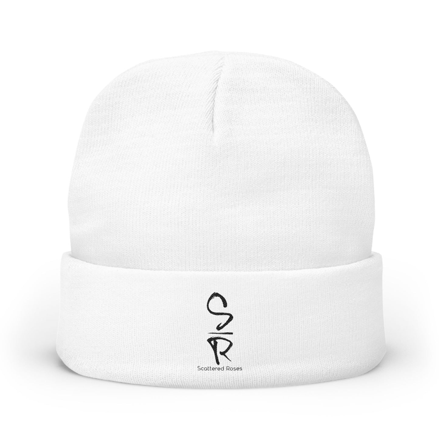 Rooted Warmth: Scattered Roses Embroidered Logo Beanie
