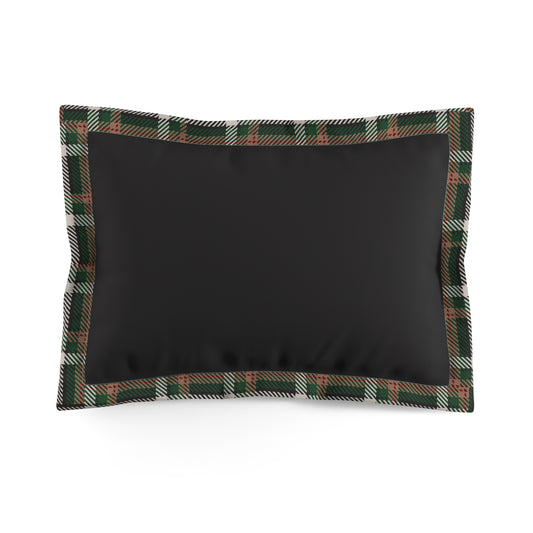 Faithful Tartan Pillow Sham – Charcoal Black