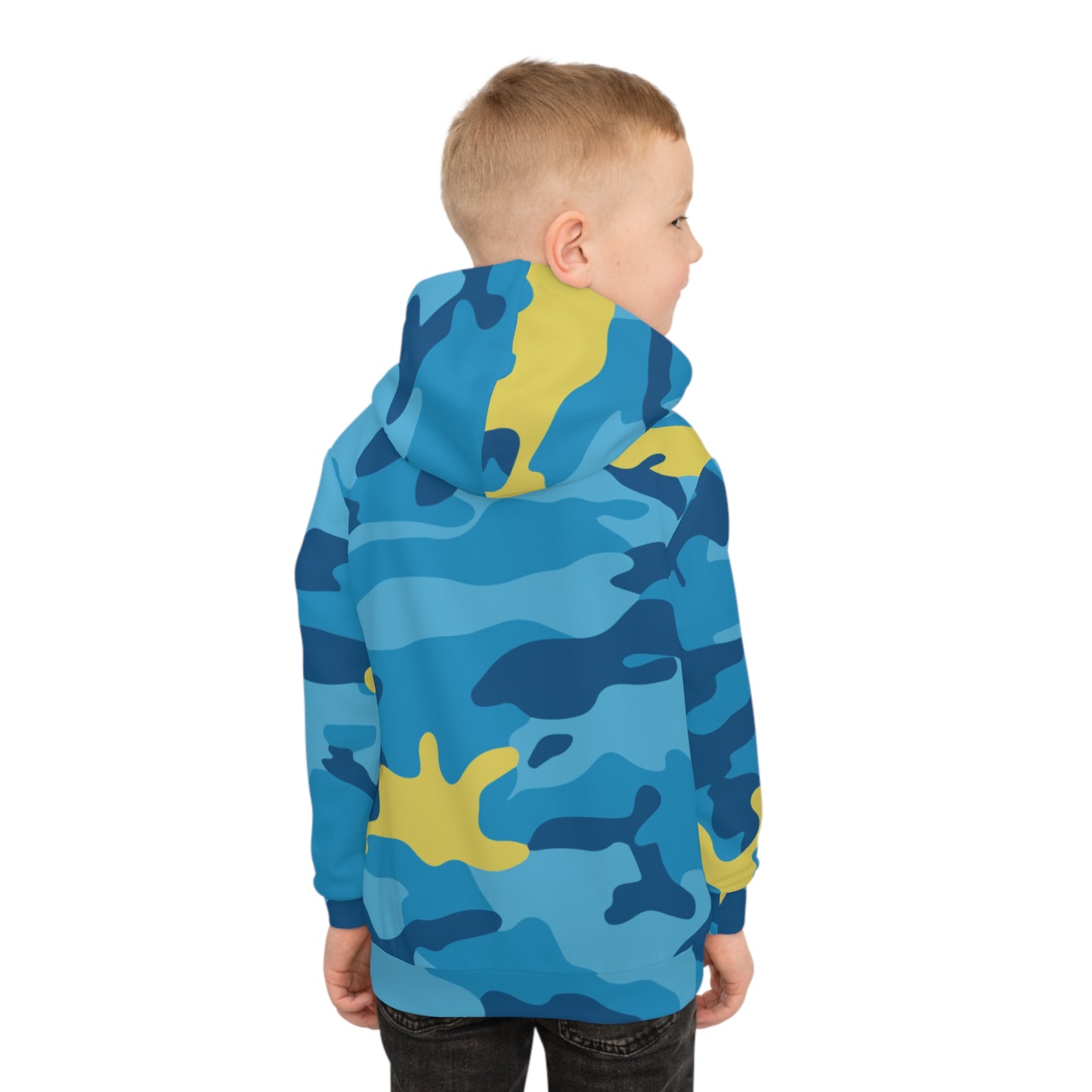 “Little Warrior Camo Hoodie – Blue Blaze”
