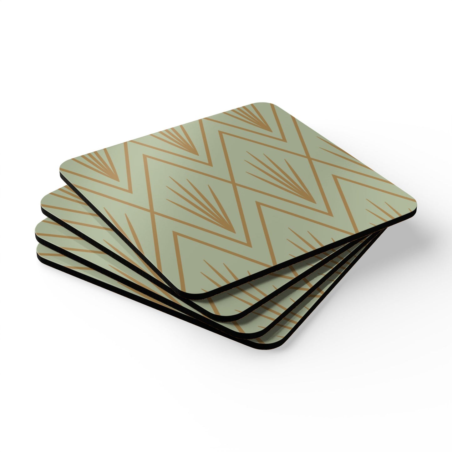 Natural Deco Coaster Set – Sage Light