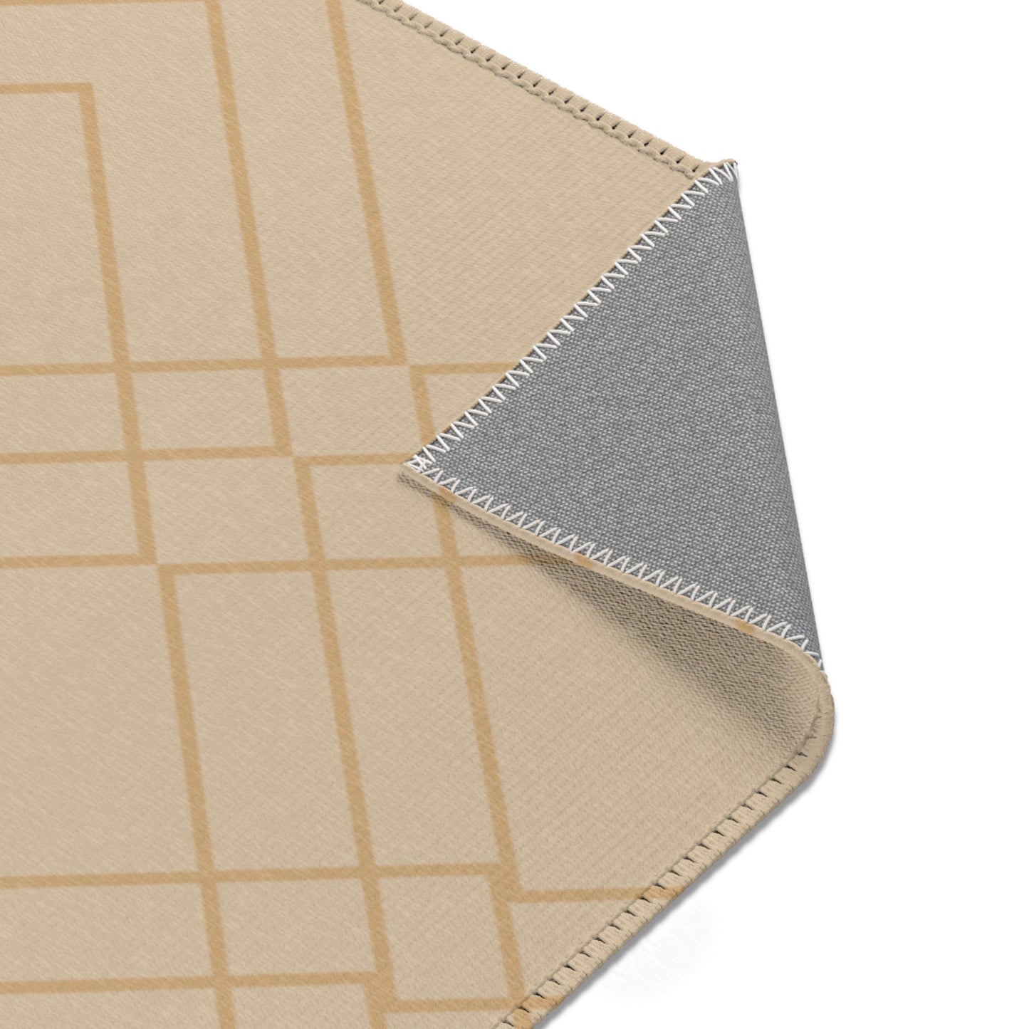 "Divine Order: Diamond Weave Rug – Natural Deco Collection"