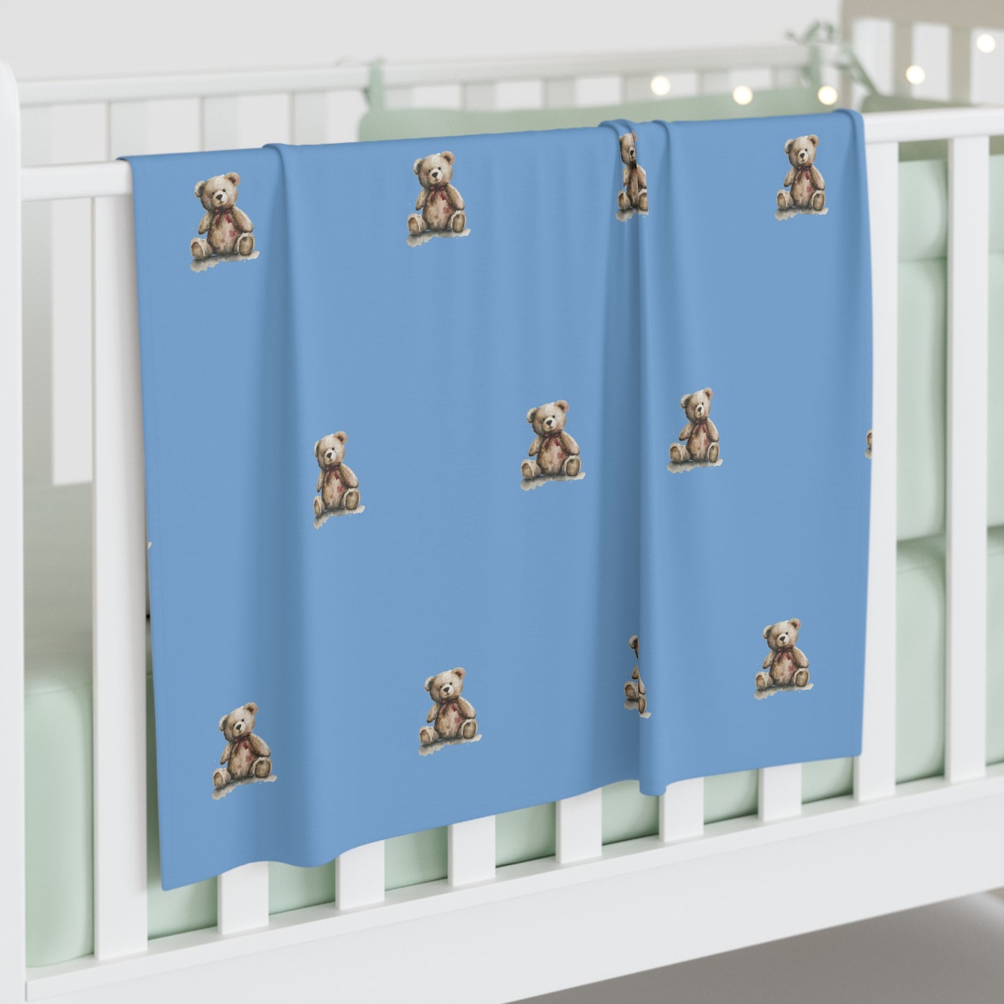 Teddy Blessings Swaddle Blanket