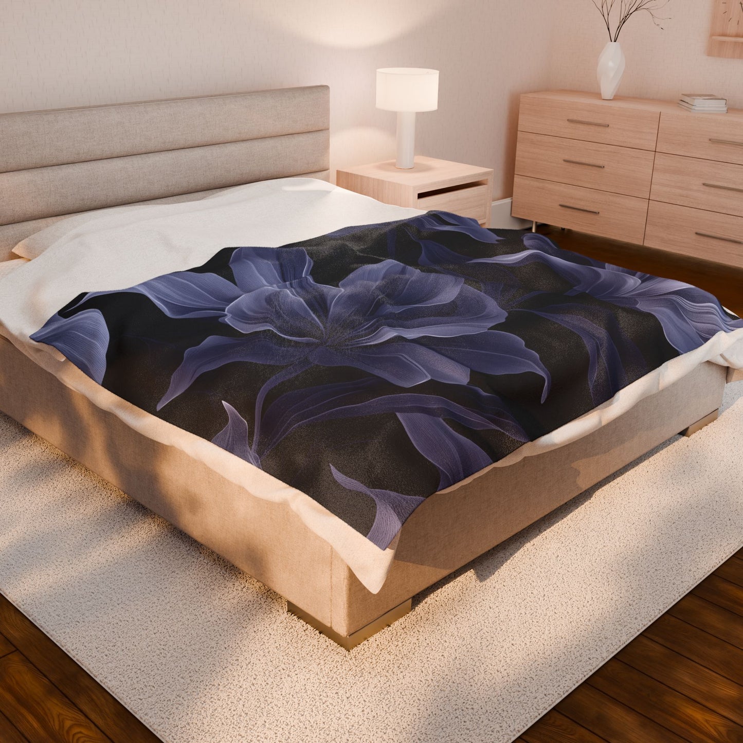 Midnight Bloom Throw Blanket