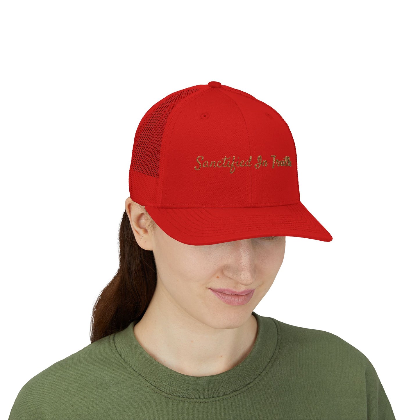 Sanctified In Truth Mesh Trucker Hat – Faith on the Go