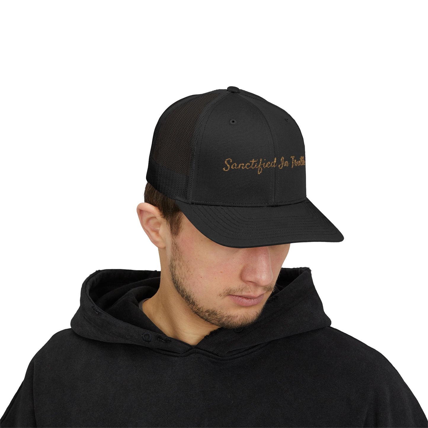 Sanctified In Truth Mesh Trucker Hat – Faith on the Go