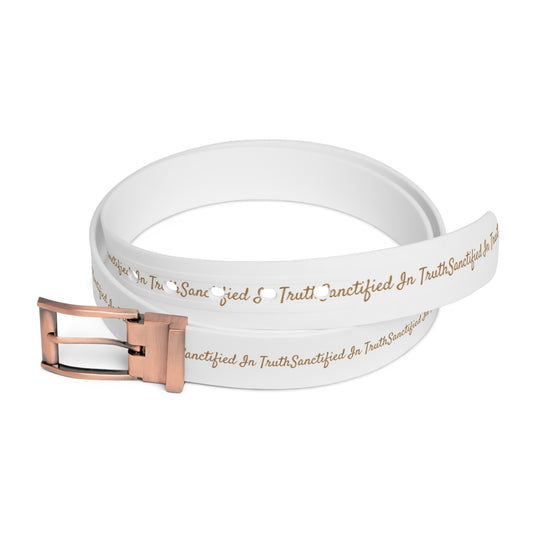 Sanctified In Truth Belt – White & Gold Edition