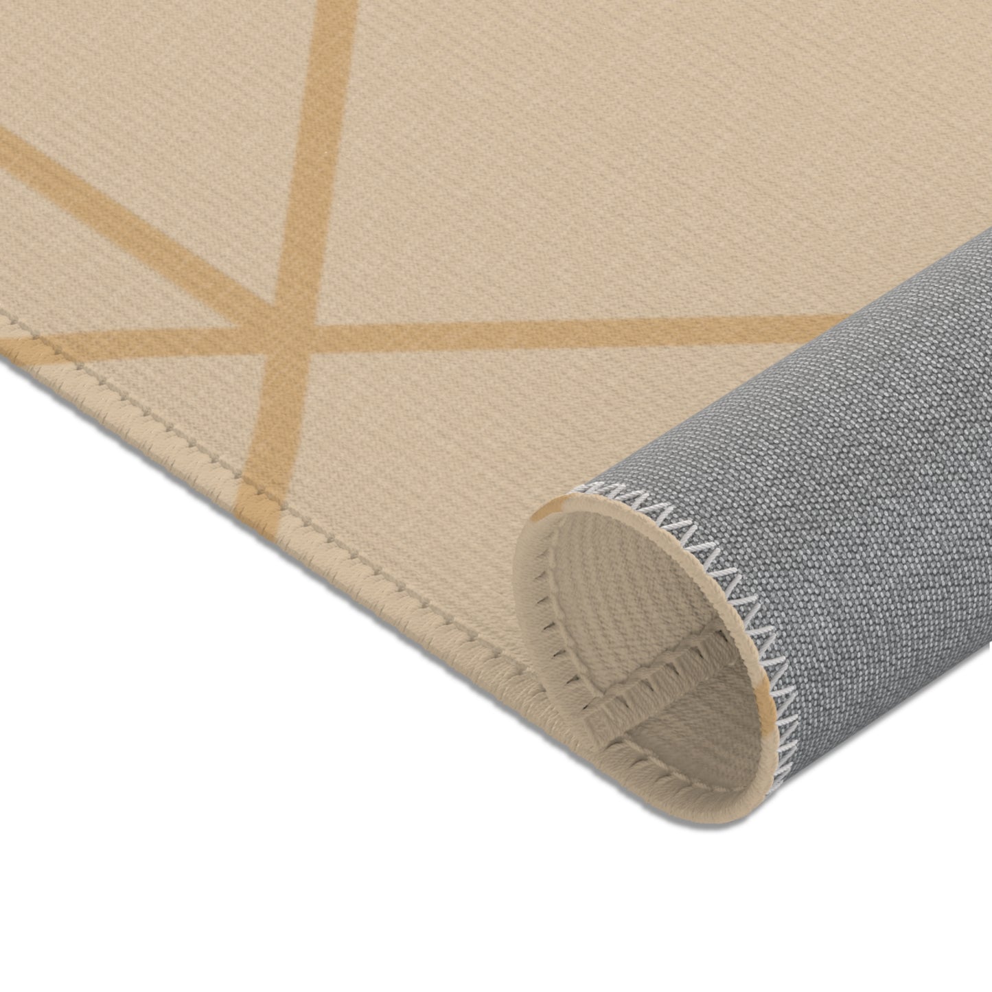 "Steadfast Beauty: Crossed Diamond Rug – Natural Deco Collection"