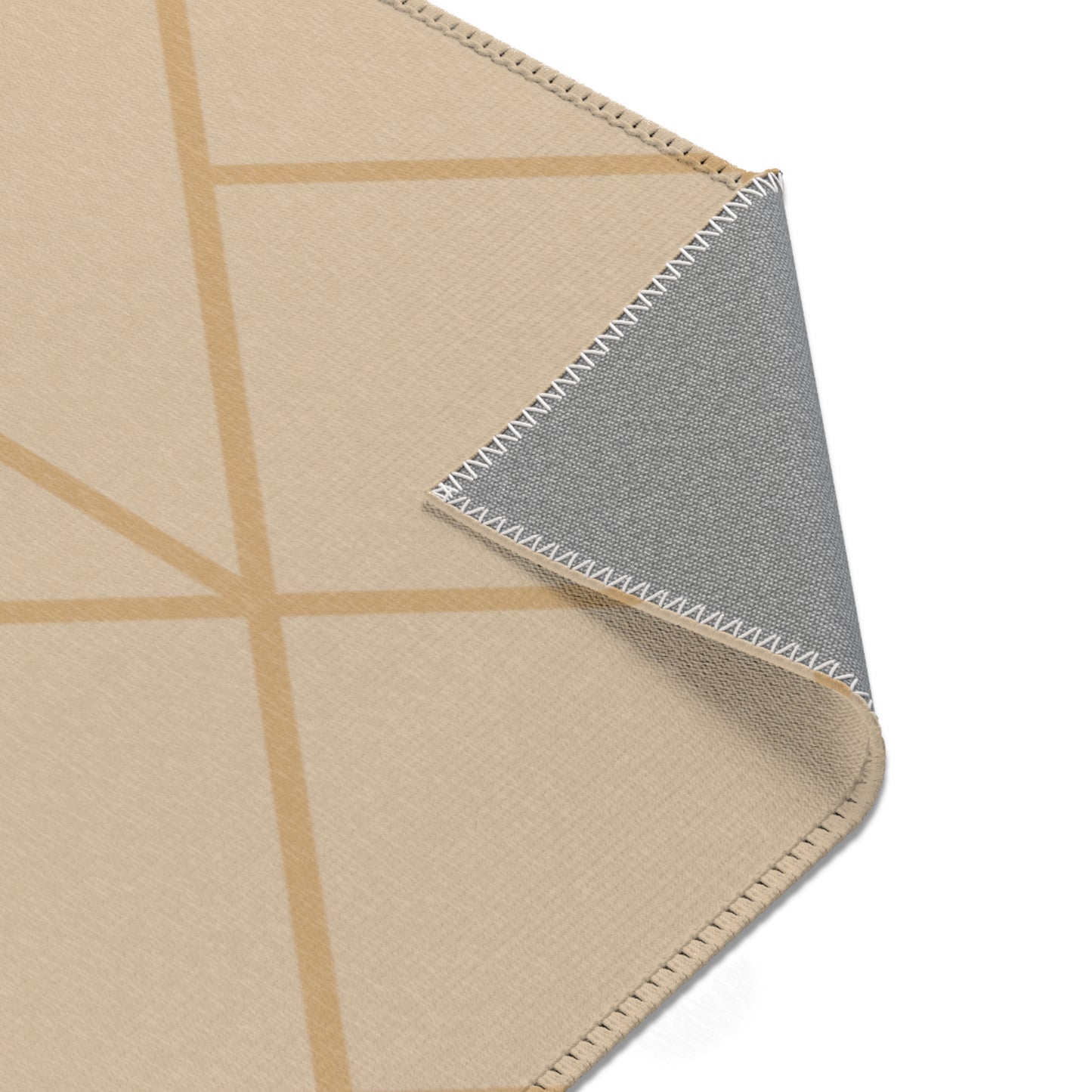 "Steadfast Beauty: Crossed Diamond Rug – Natural Deco Collection"