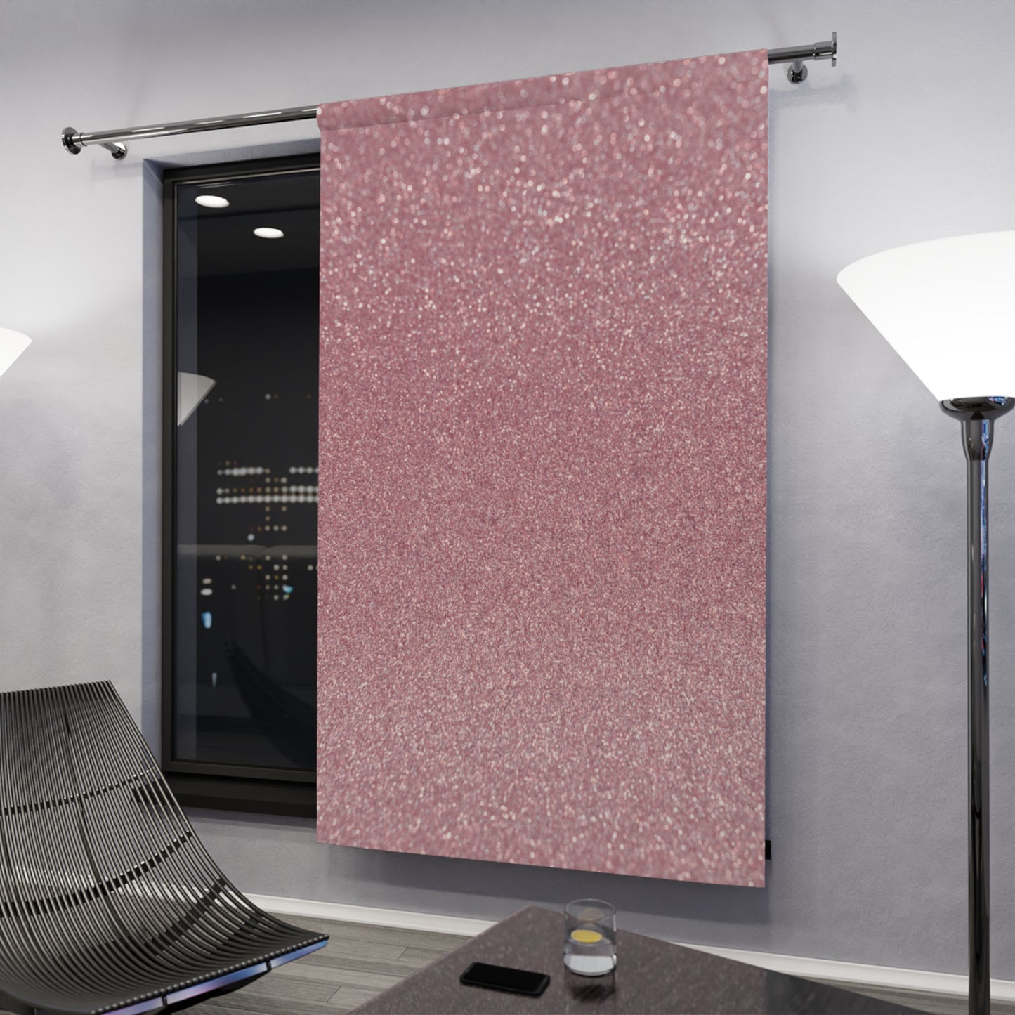 Radiant Rest: Soft Rose Shimmer Blackout Panel