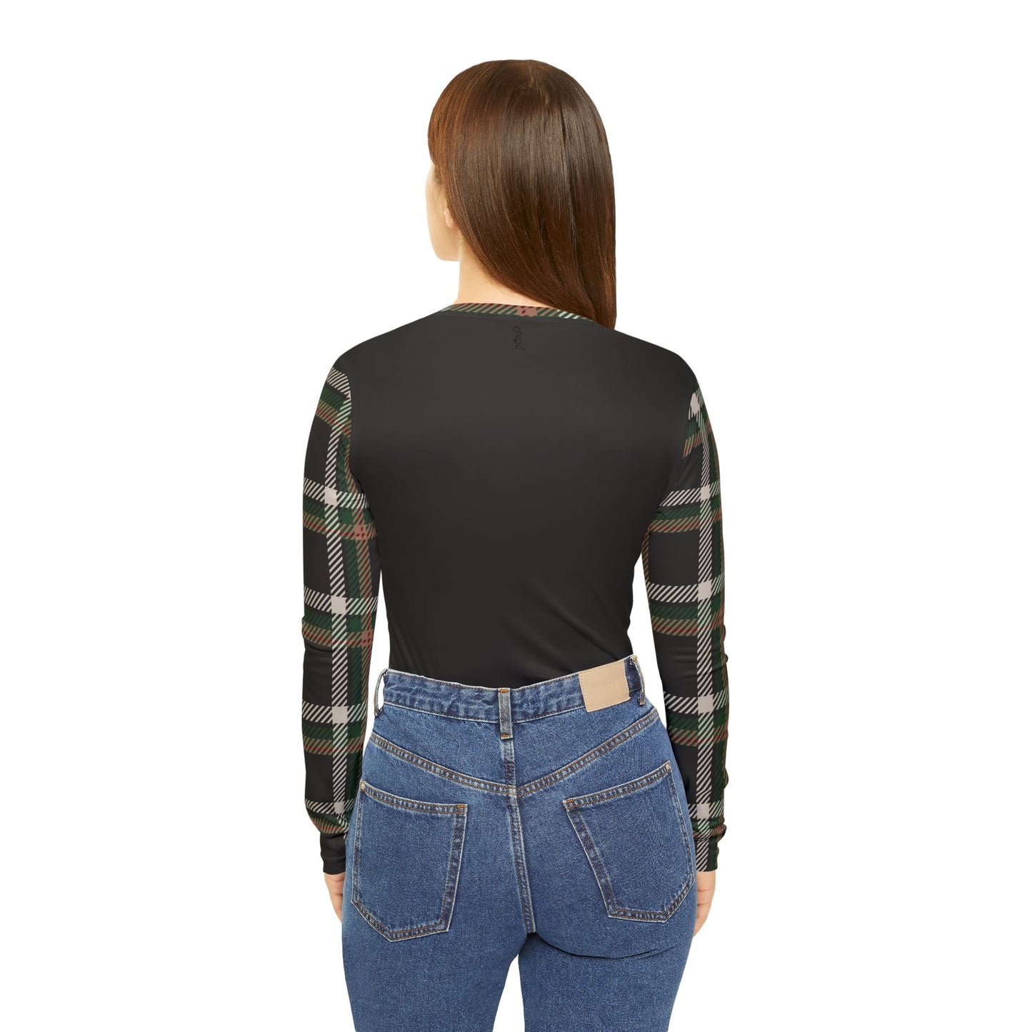 Faithful Tartan V-Neck Top – Charcoal Black