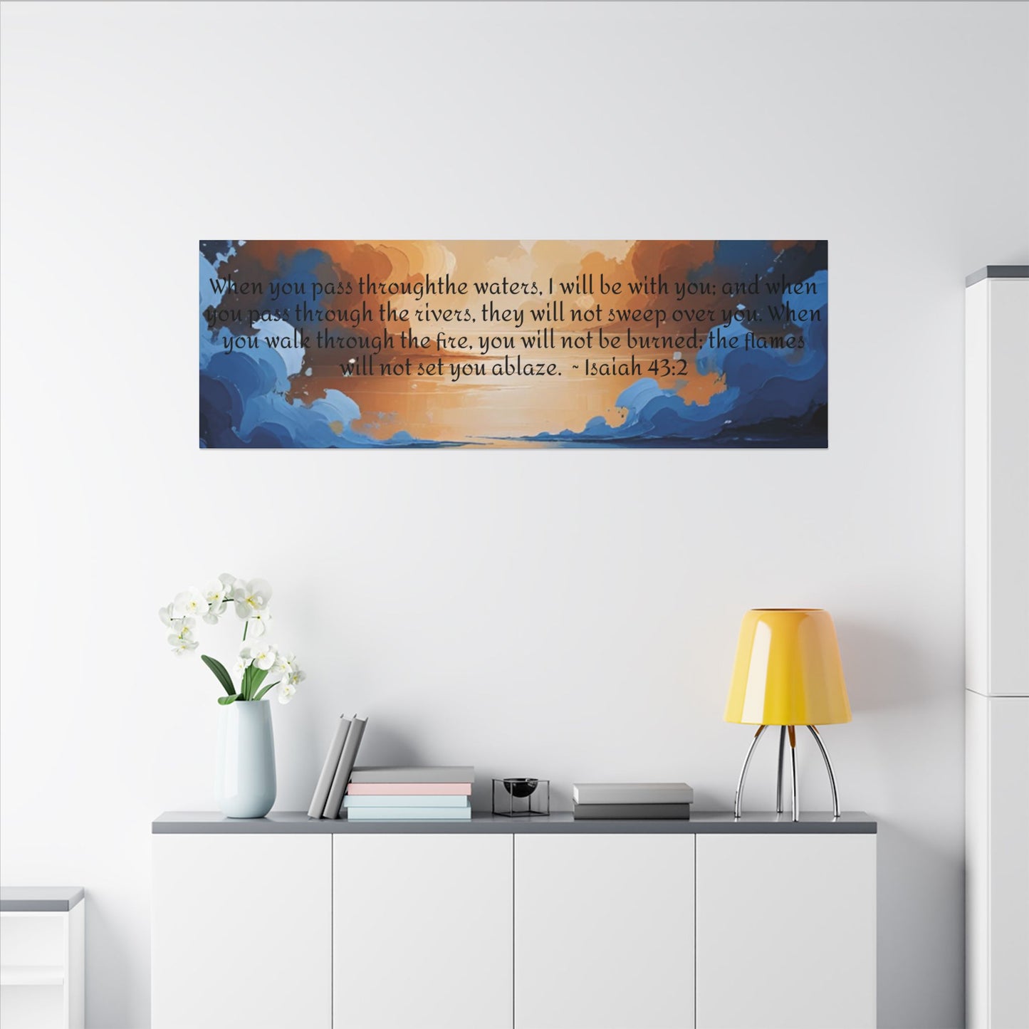“Through the Fire & Water – Isaiah 43:2 Canvas”