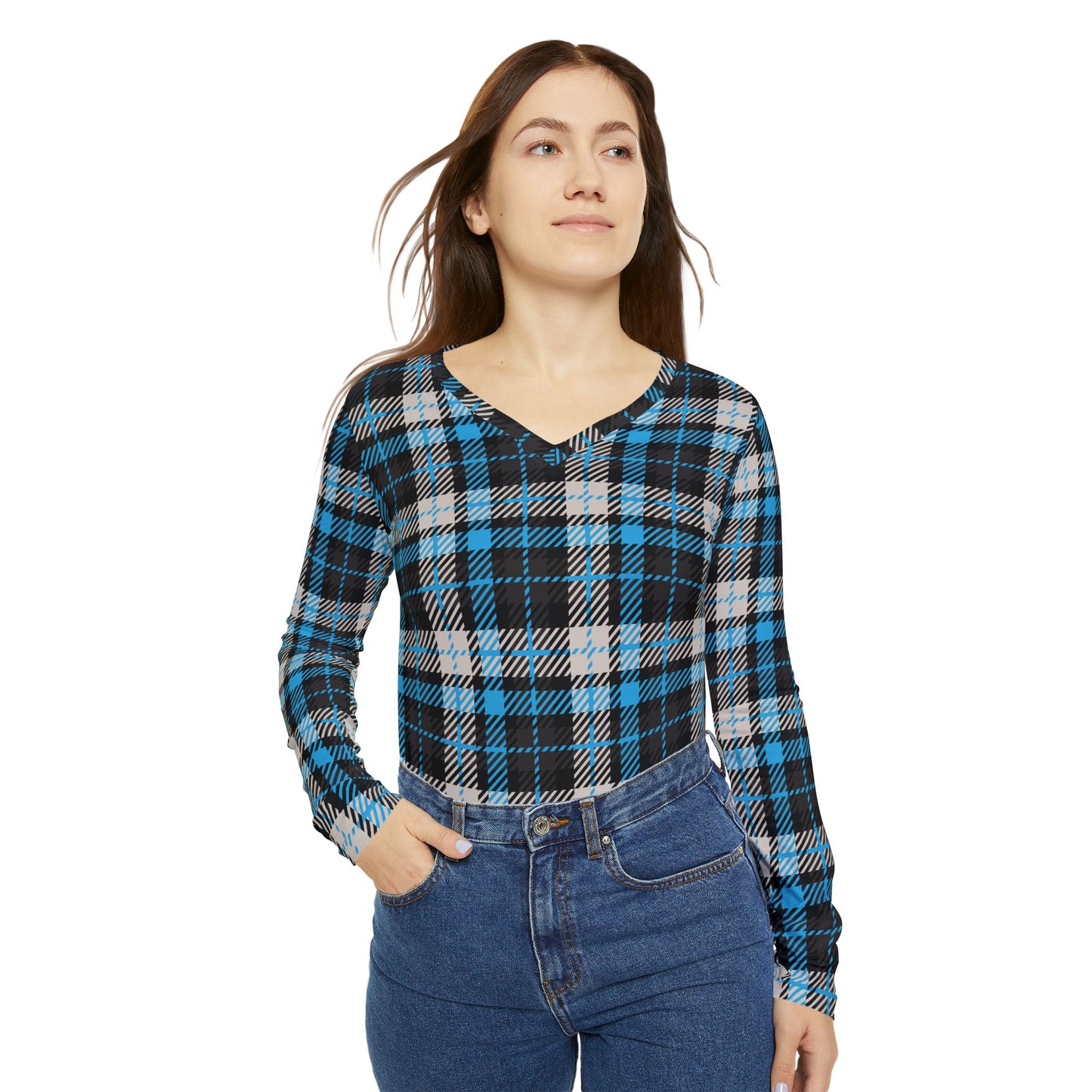 Silent Crossing Women’s V-Neck Long Sleeve – Grace in the Shadows