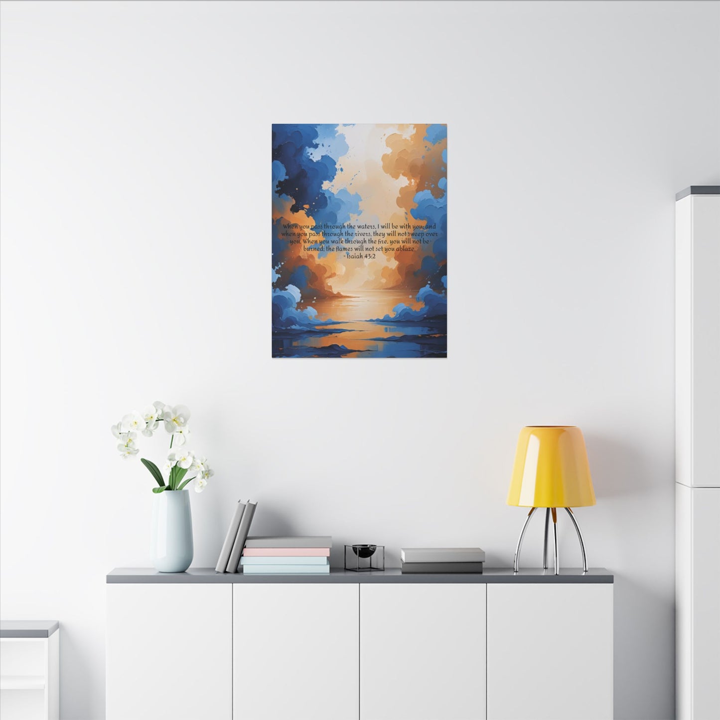 “Through the Fire & Water – Isaiah 43:2 Canvas”