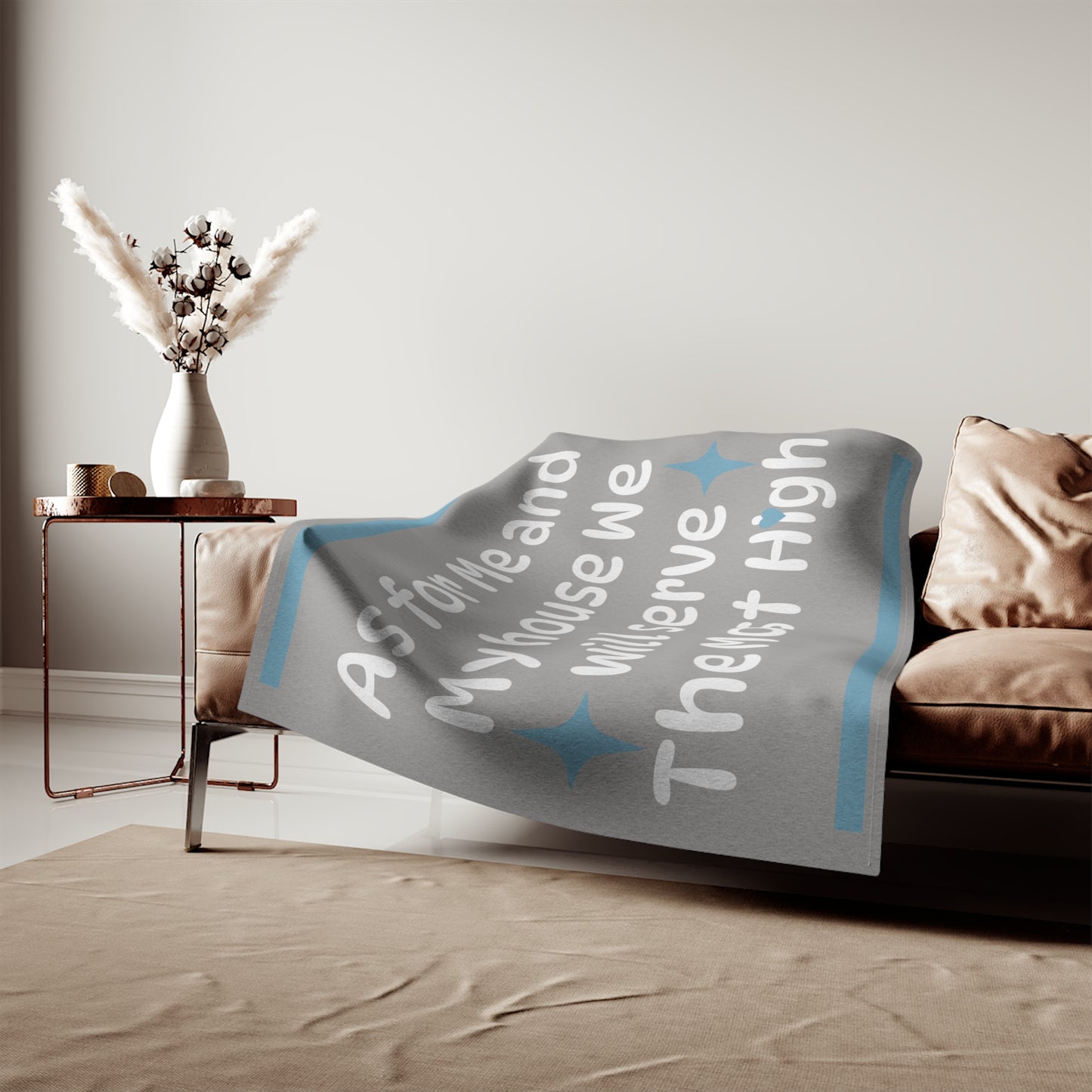 We Will Serve – Scripture Sweatshirt Blanket