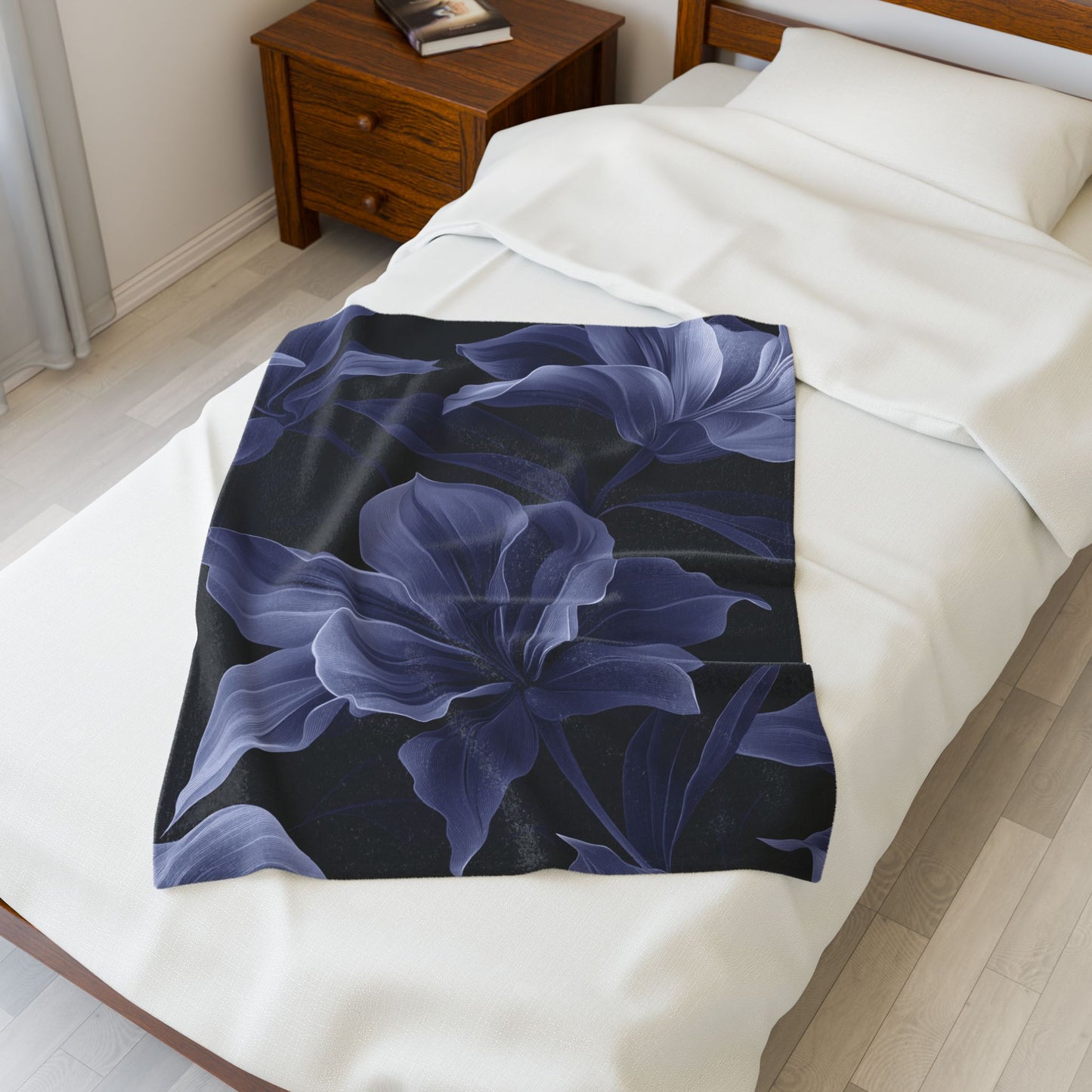 Midnight Bloom Throw Blanket