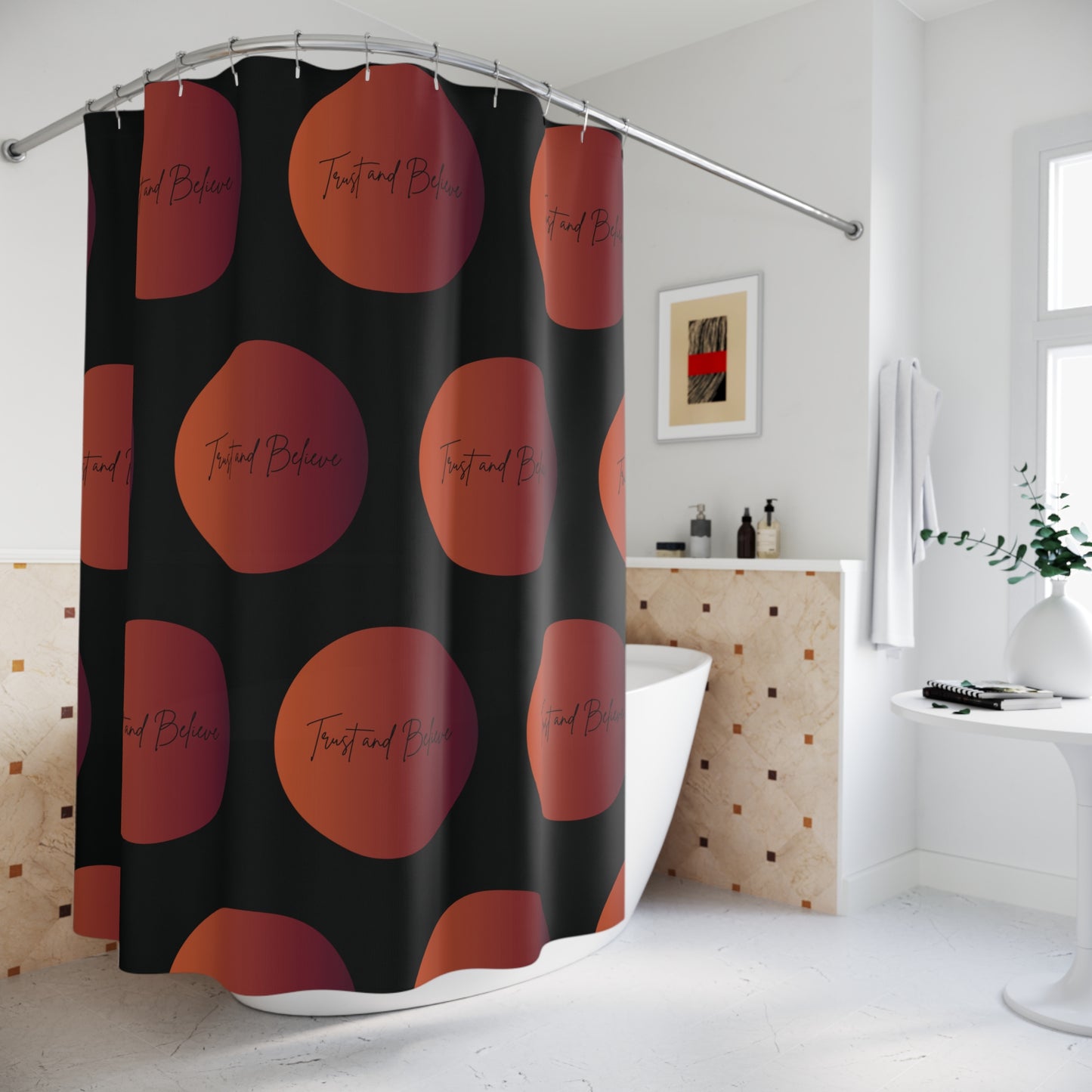 Trust & Believe – Faith Over Fear Shower Curtain