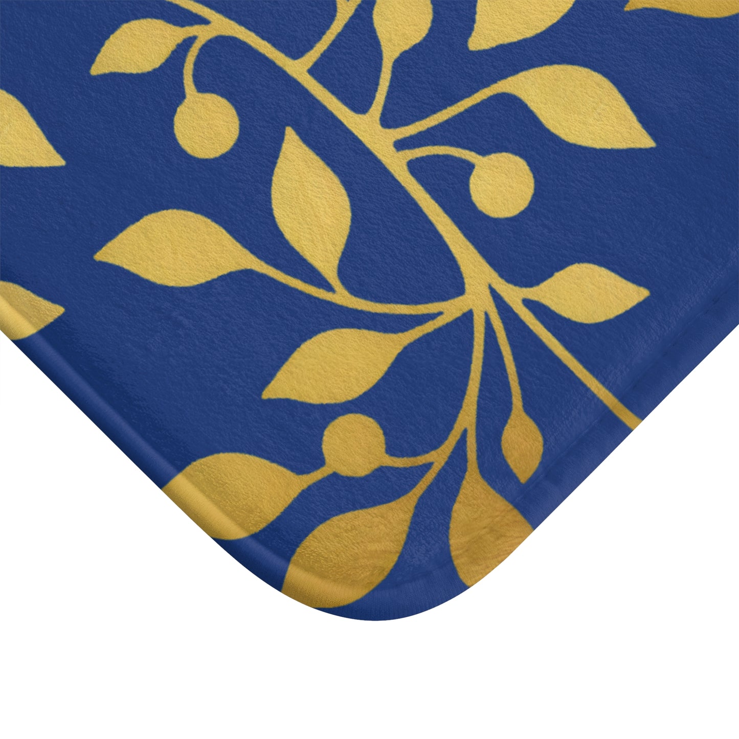 Golden Olive – Royal Blue Faith-Inspired Bath Mat