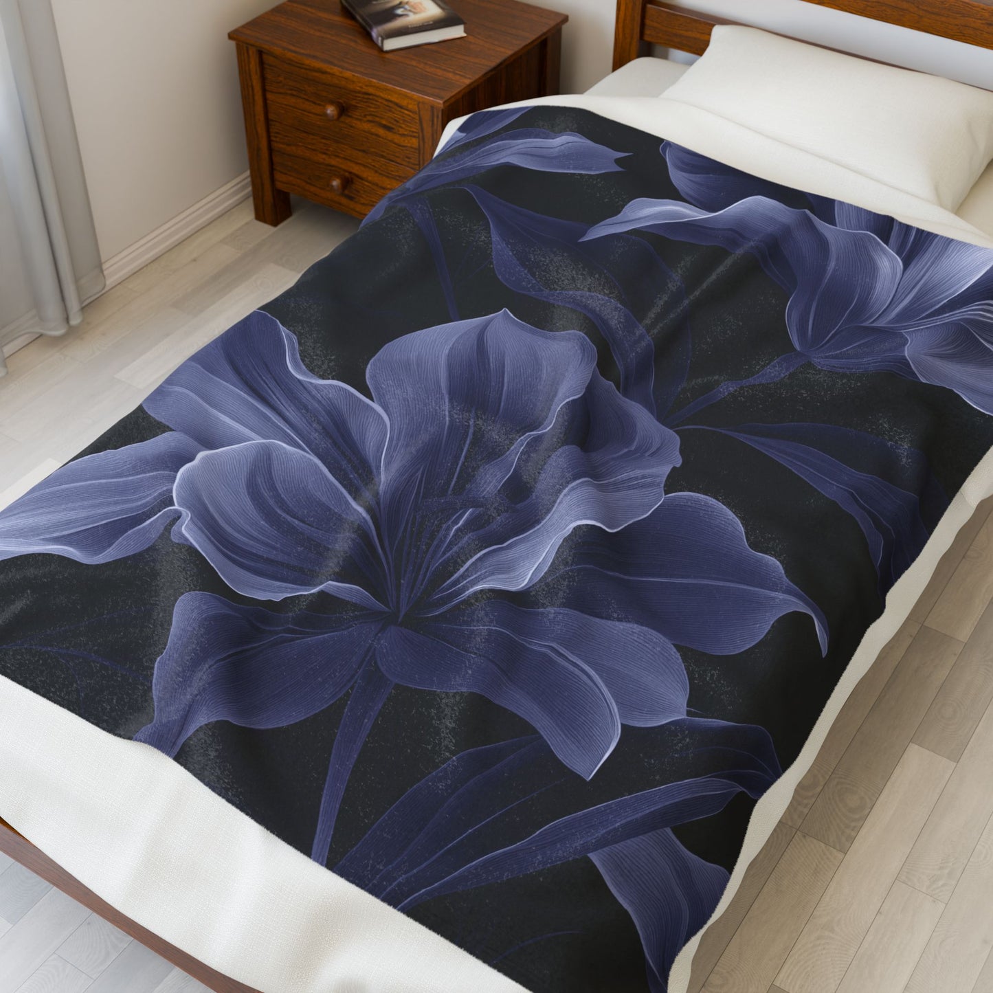 Midnight Bloom Throw Blanket