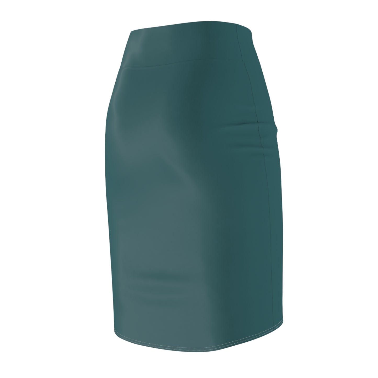 Deep Teal Polished Pencil Skirt