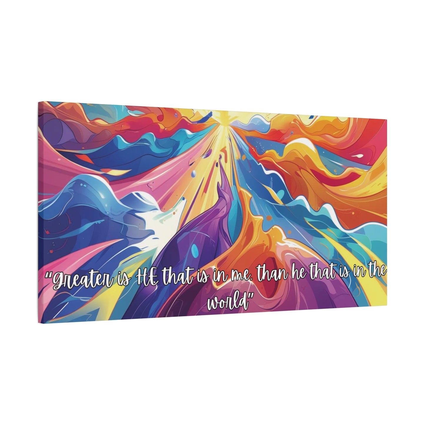 Greater Is He – Scripture Canvas Art