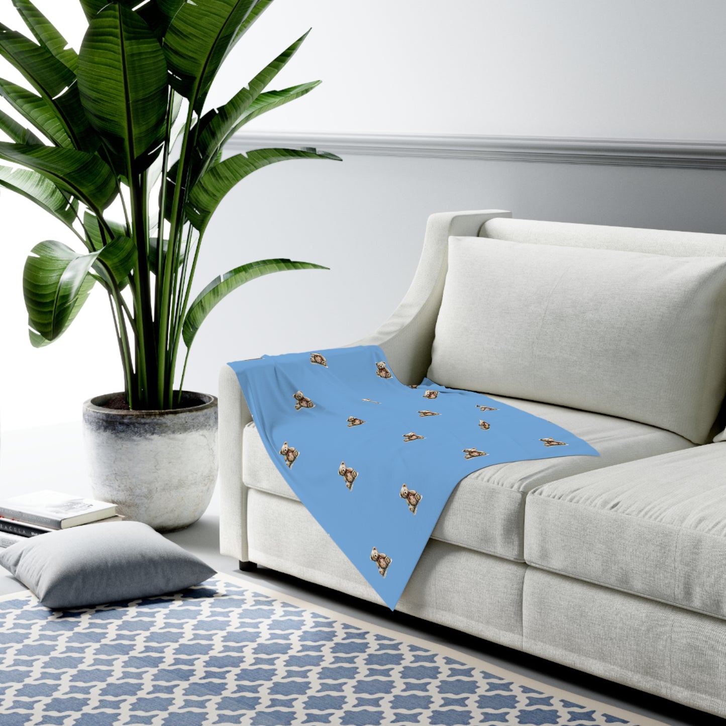 Teddy Blessings Swaddle Blanket