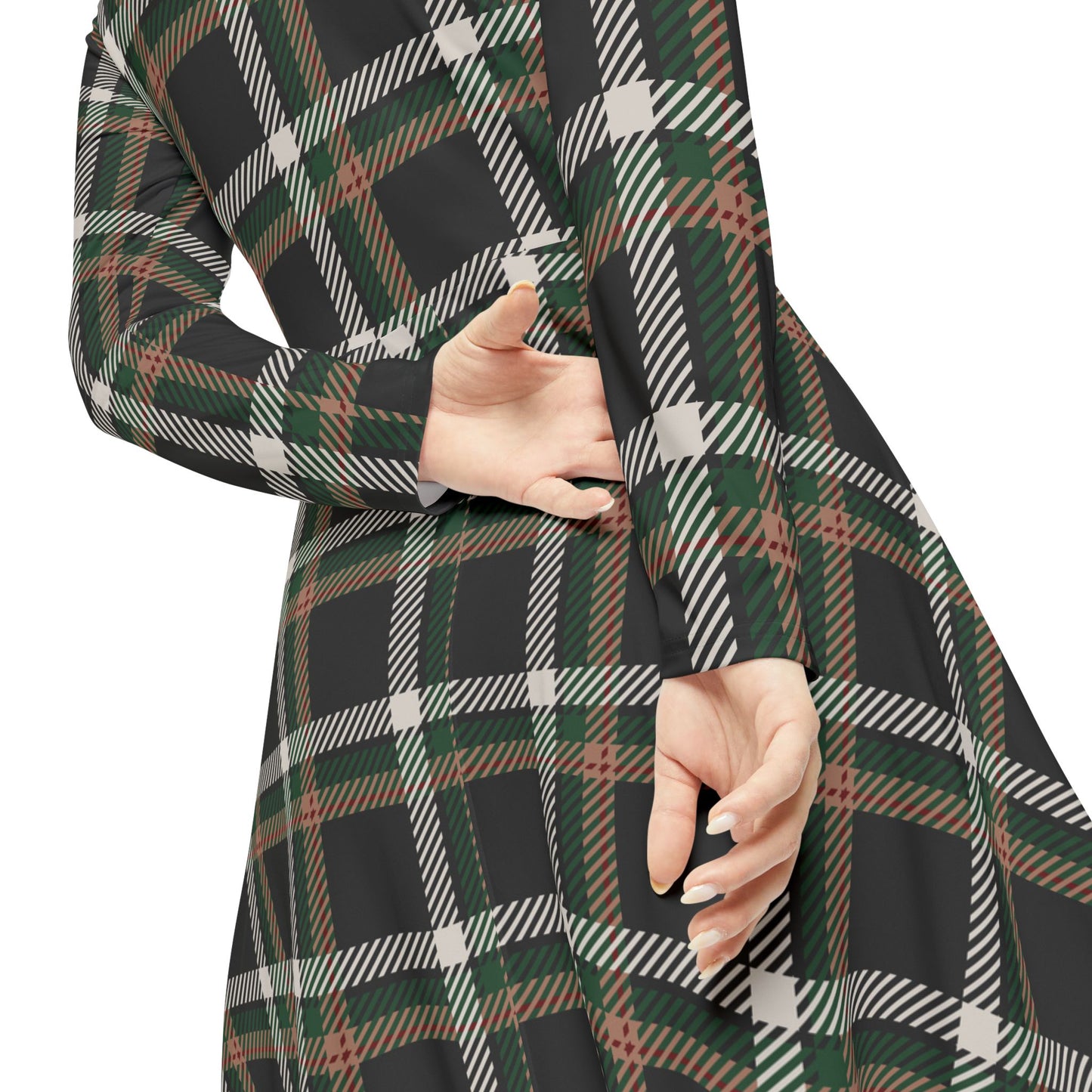 Faithful Tartan – Women’s Long Sleeve Midi Dress