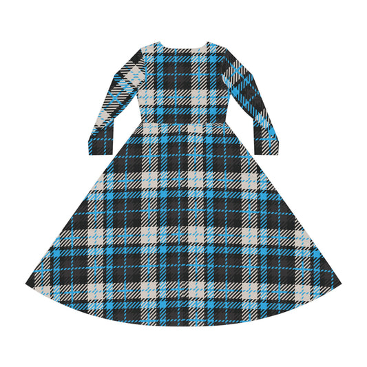 Frozen Echo Long Sleeve Midi Dress – Whispers of Winter FW25