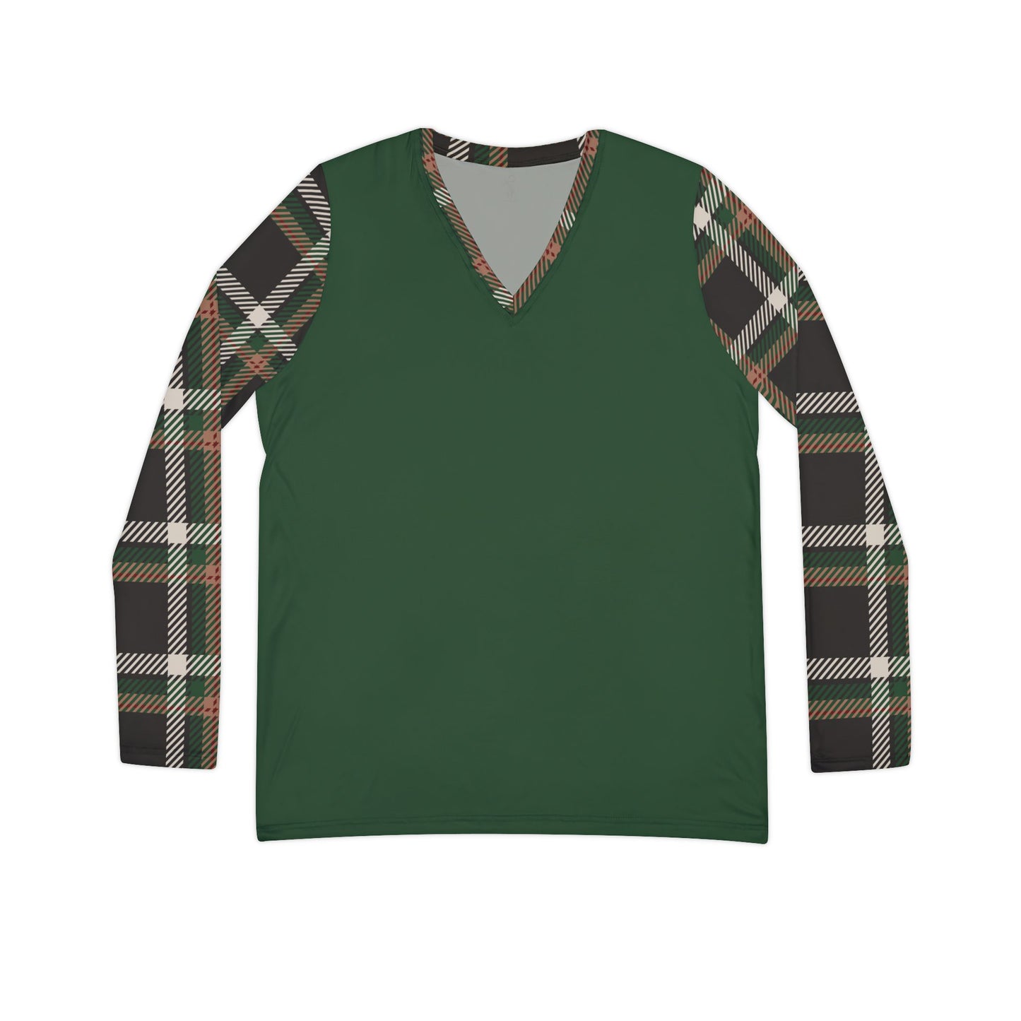 Faithful Tartan V-Neck Top – Evergreen