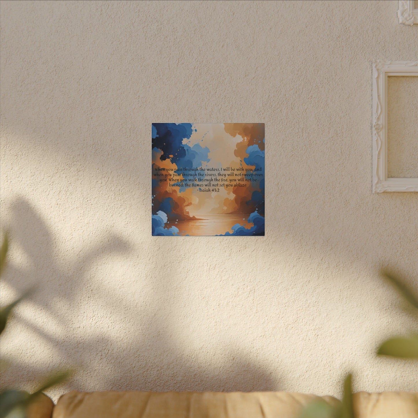 “Through the Fire & Water – Isaiah 43:2 Canvas”
