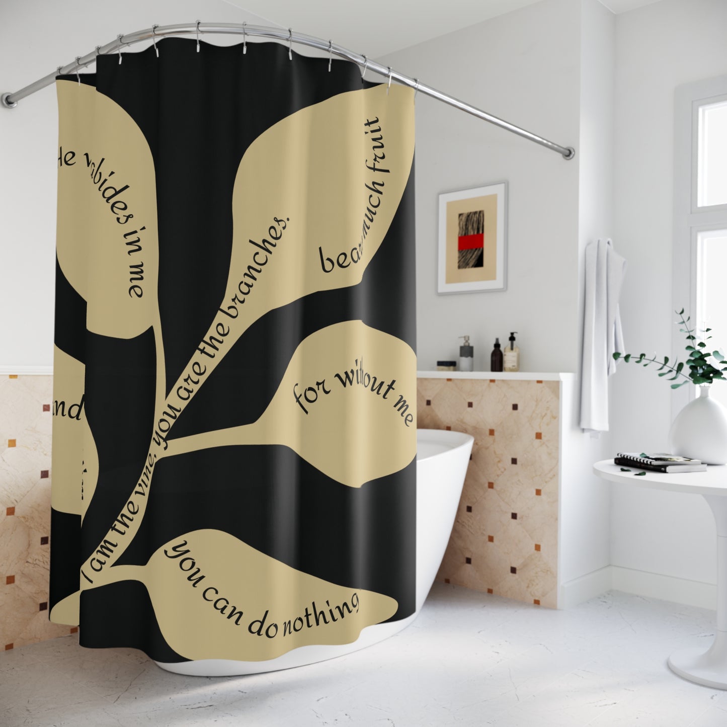 Abide & Bloom - John 15:5 Shower Curtain
