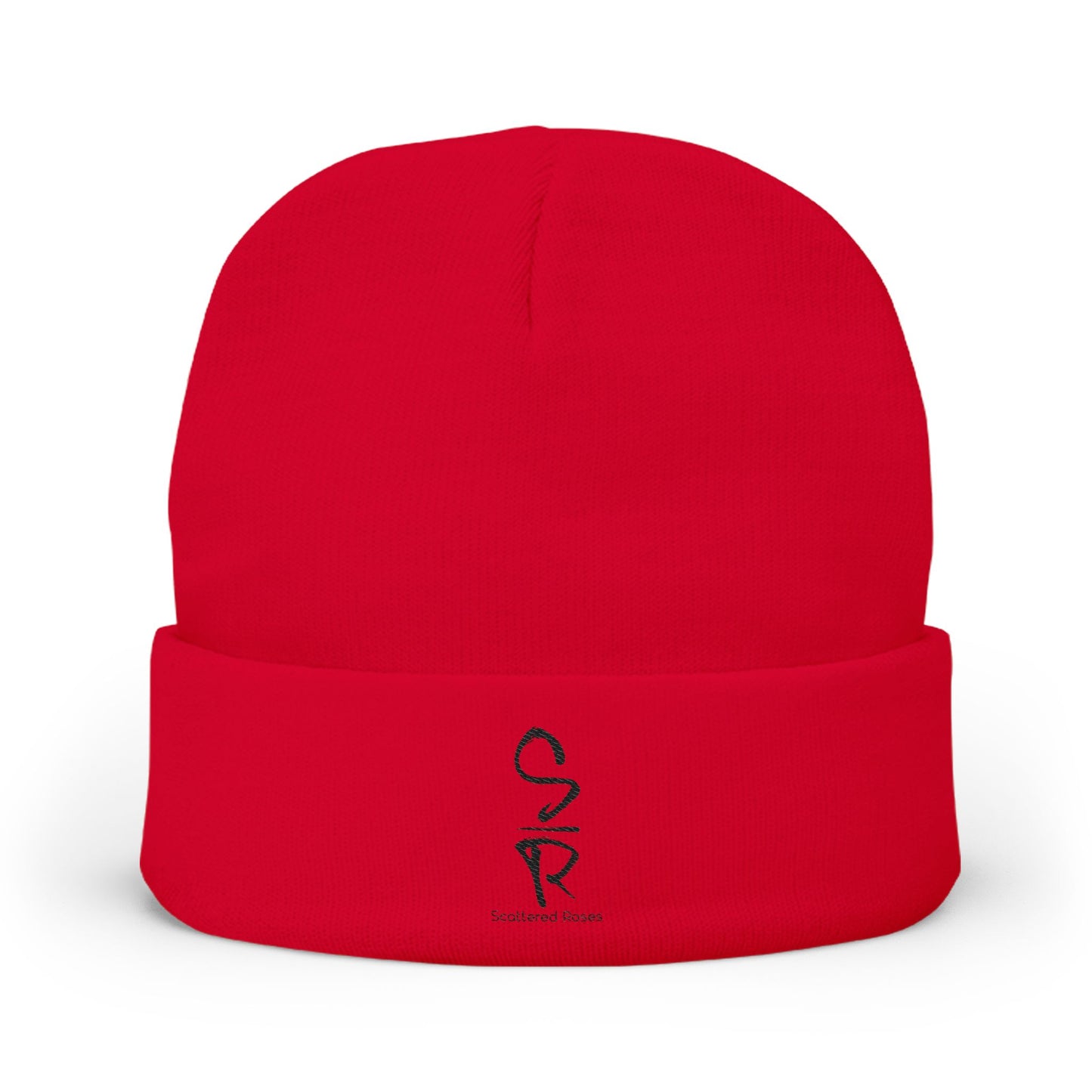 Rooted Warmth: Scattered Roses Embroidered Logo Beanie