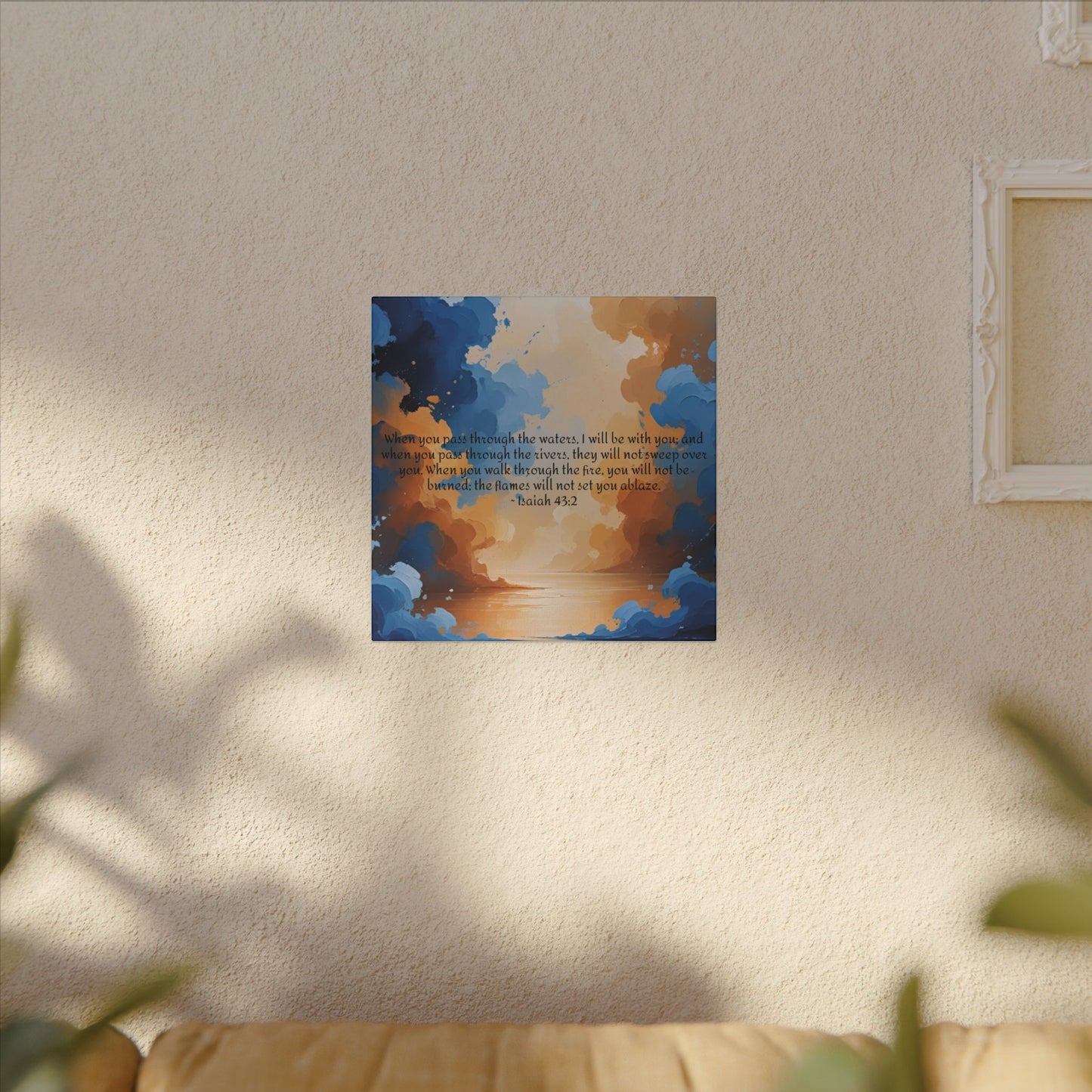 “Through the Fire & Water – Isaiah 43:2 Canvas”