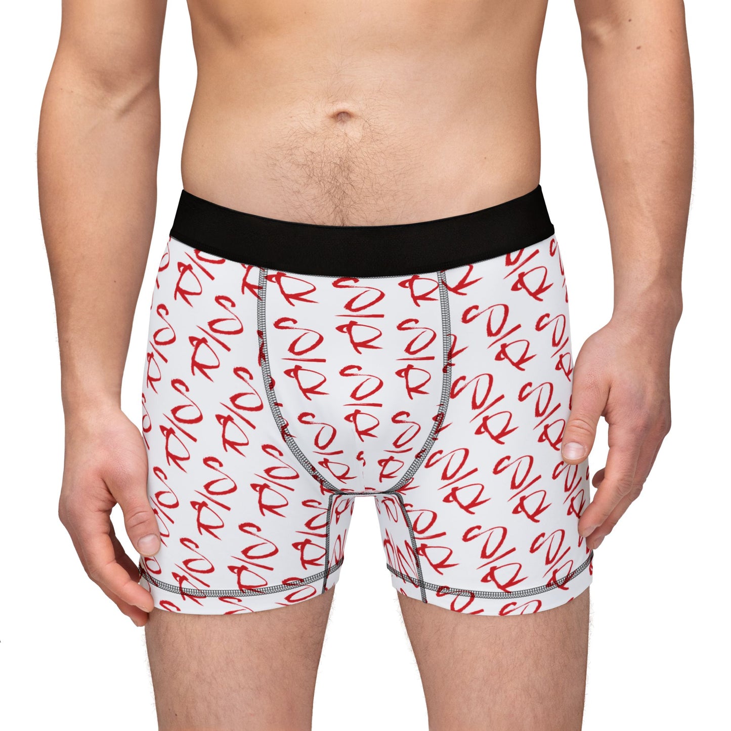 Scattered Script – Men's Boxer Briefs (White/Red)