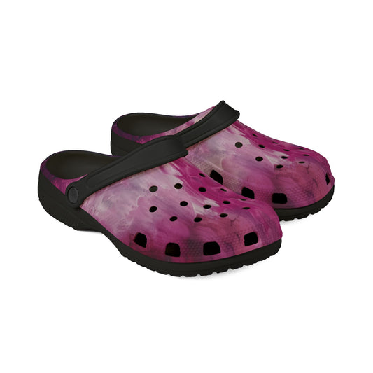 "Steppin’ Bold – Purple Marble Clogs"