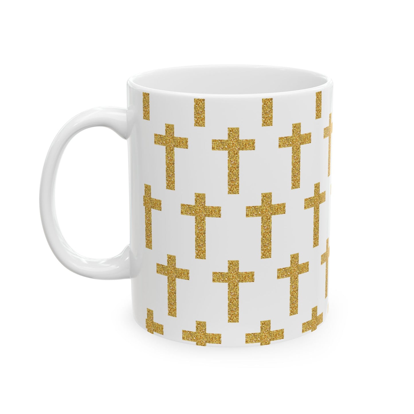 Faith in Every Sip – Gold Cross Mug - 11oz, 15oz