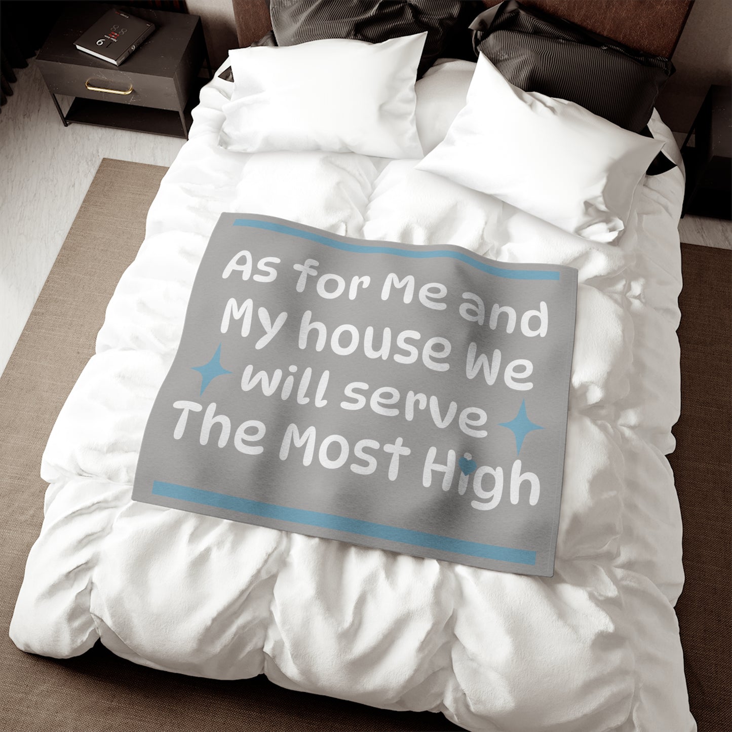We Will Serve – Scripture Sweatshirt Blanket