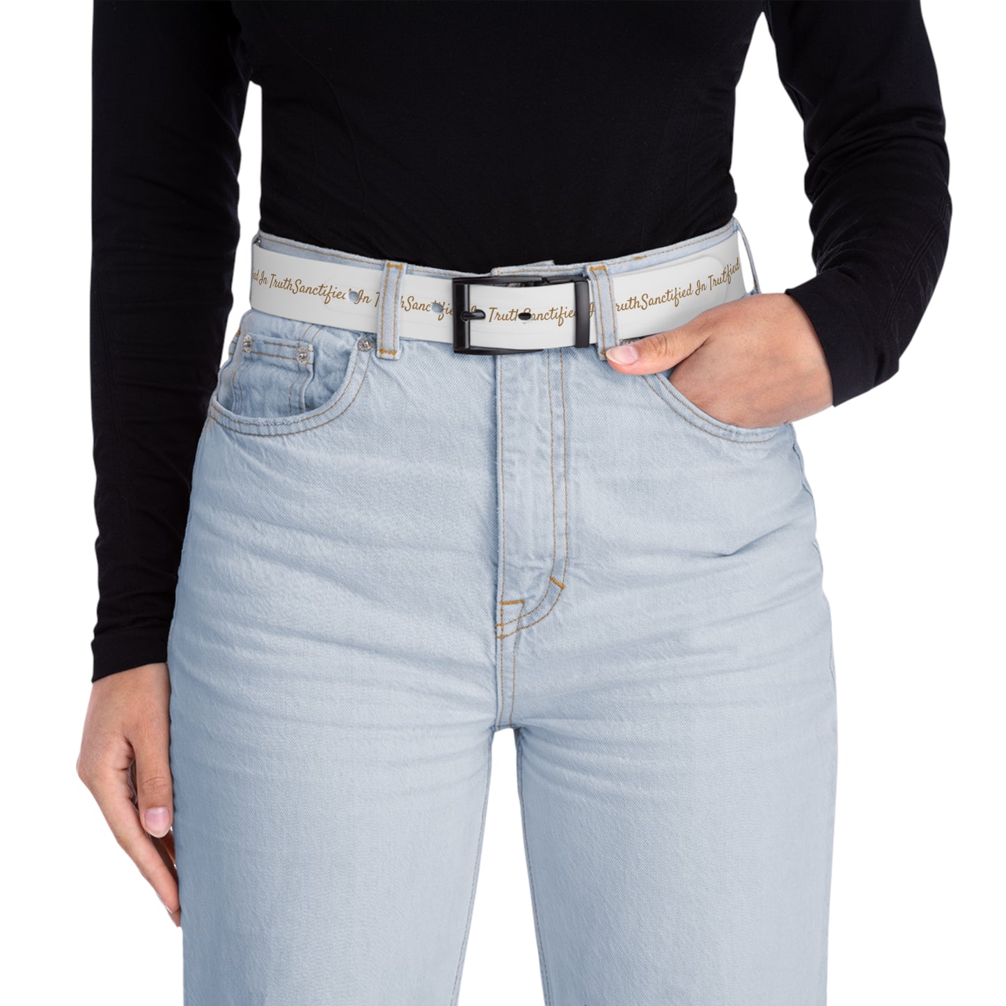 Sanctified In Truth Belt – White & Gold Edition