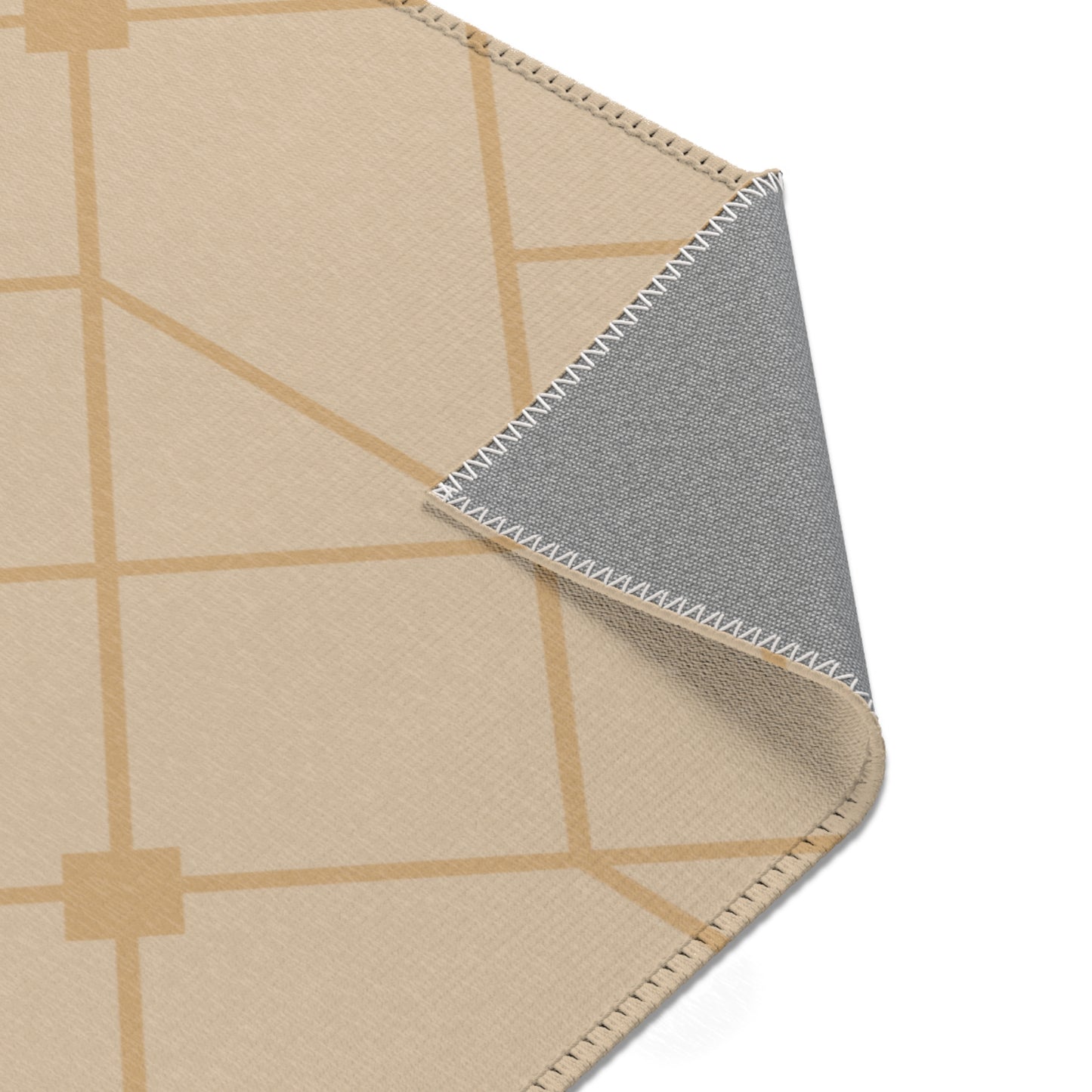 "Steadfast Beauty: Crossed Diamond Rug – Natural Deco Collection"