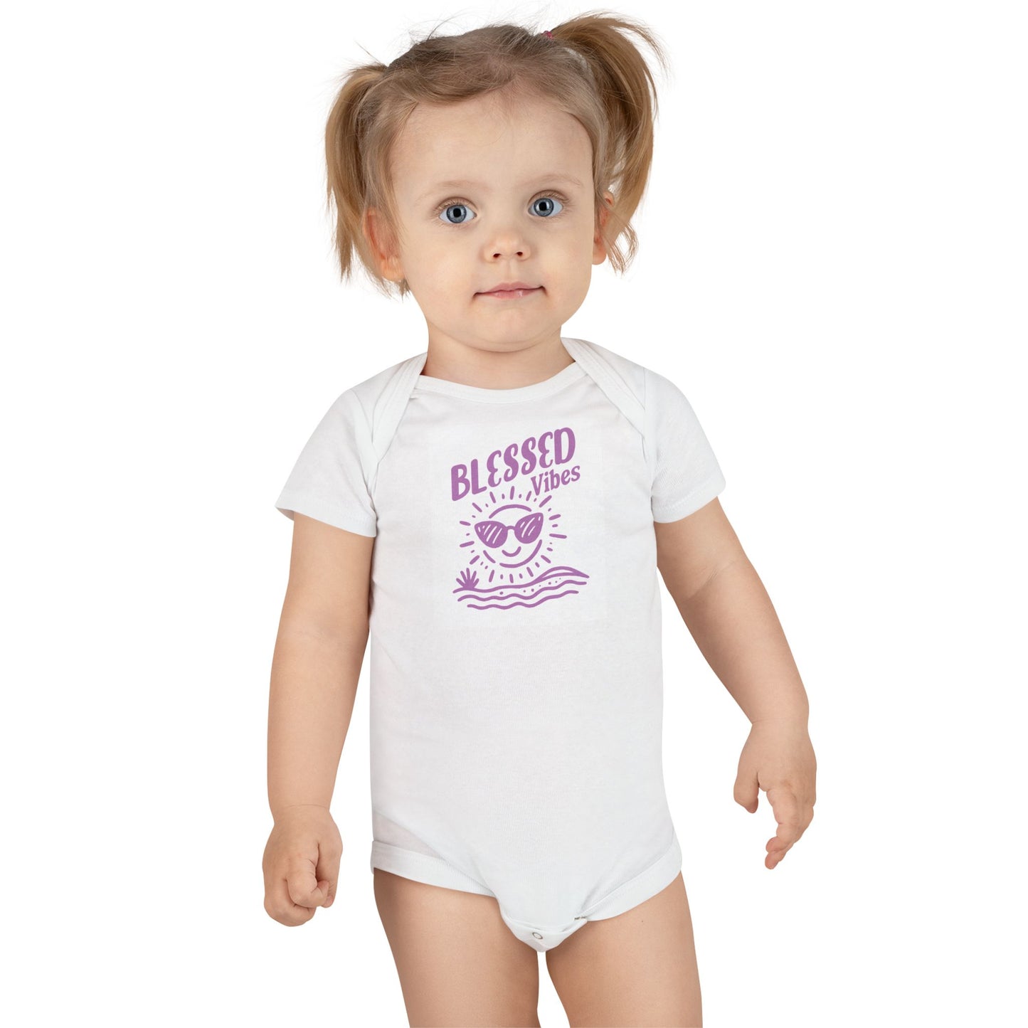 Blessed Vibes Organic Baby Onesie, Summer Gift for Newborns, Eco-Friendly Onesie, Baby Shower Gift, Cute Baby Clothing