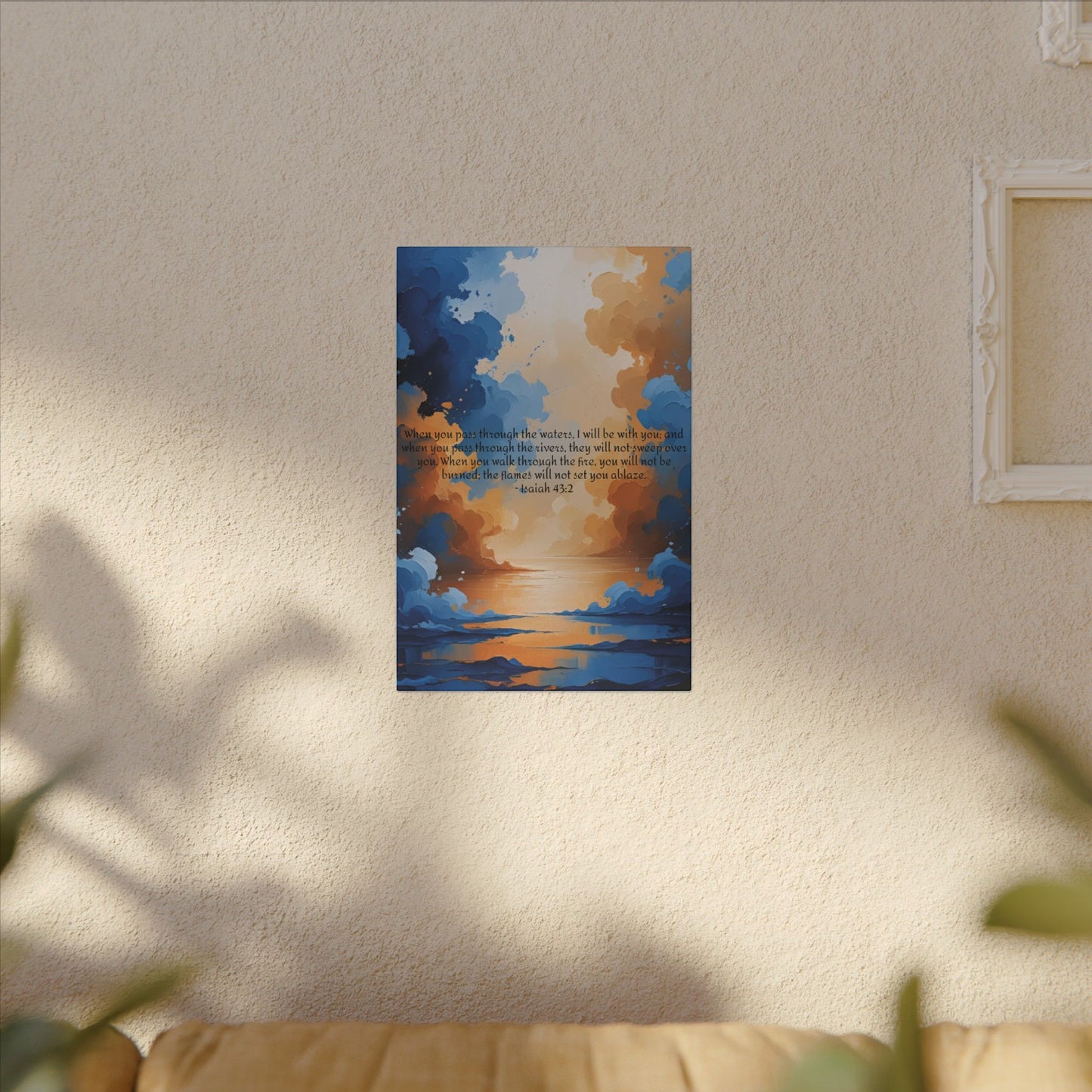 “Through the Fire & Water – Isaiah 43:2 Canvas”