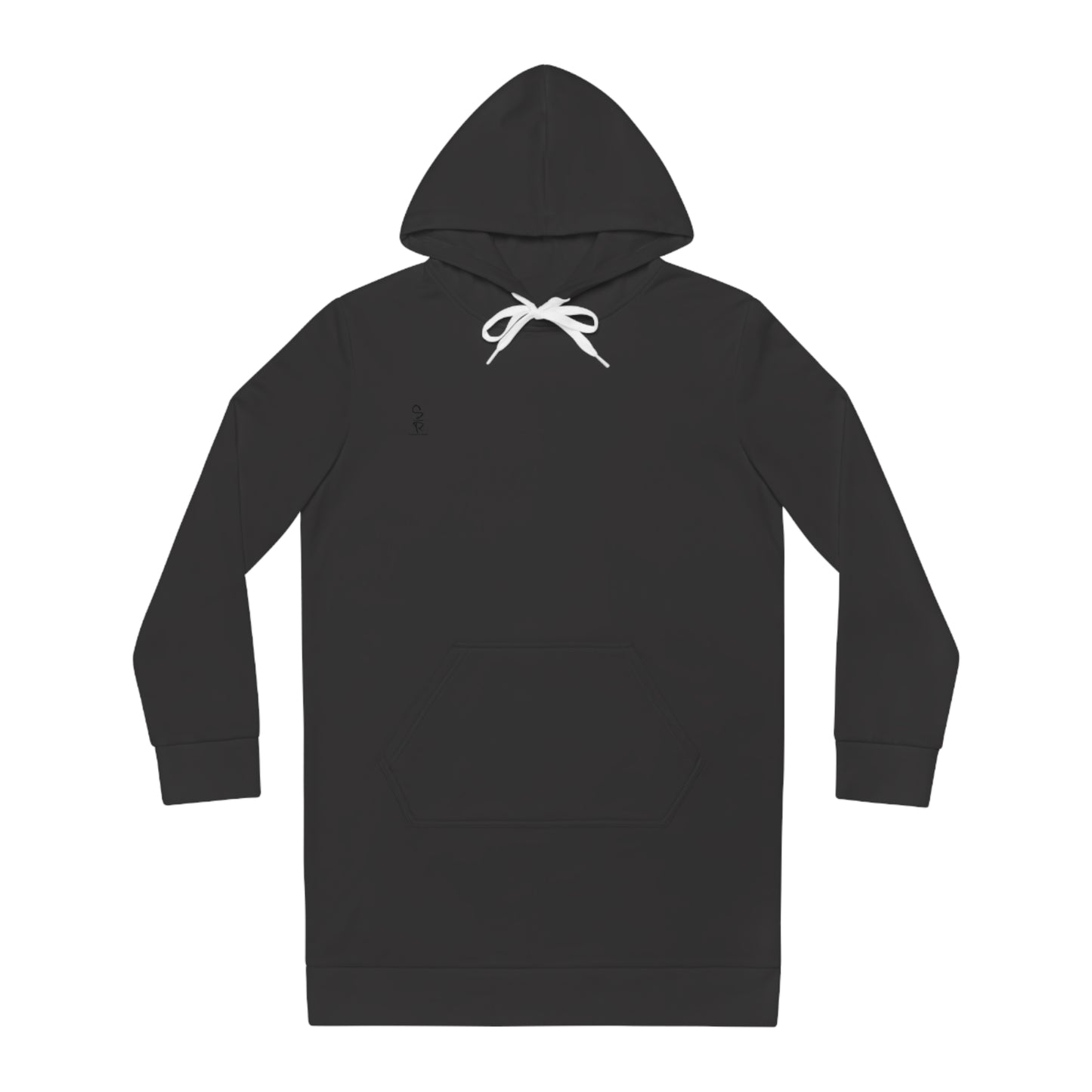 Whispers of Winter Solid Hoodie Dress – Charcoal Black
