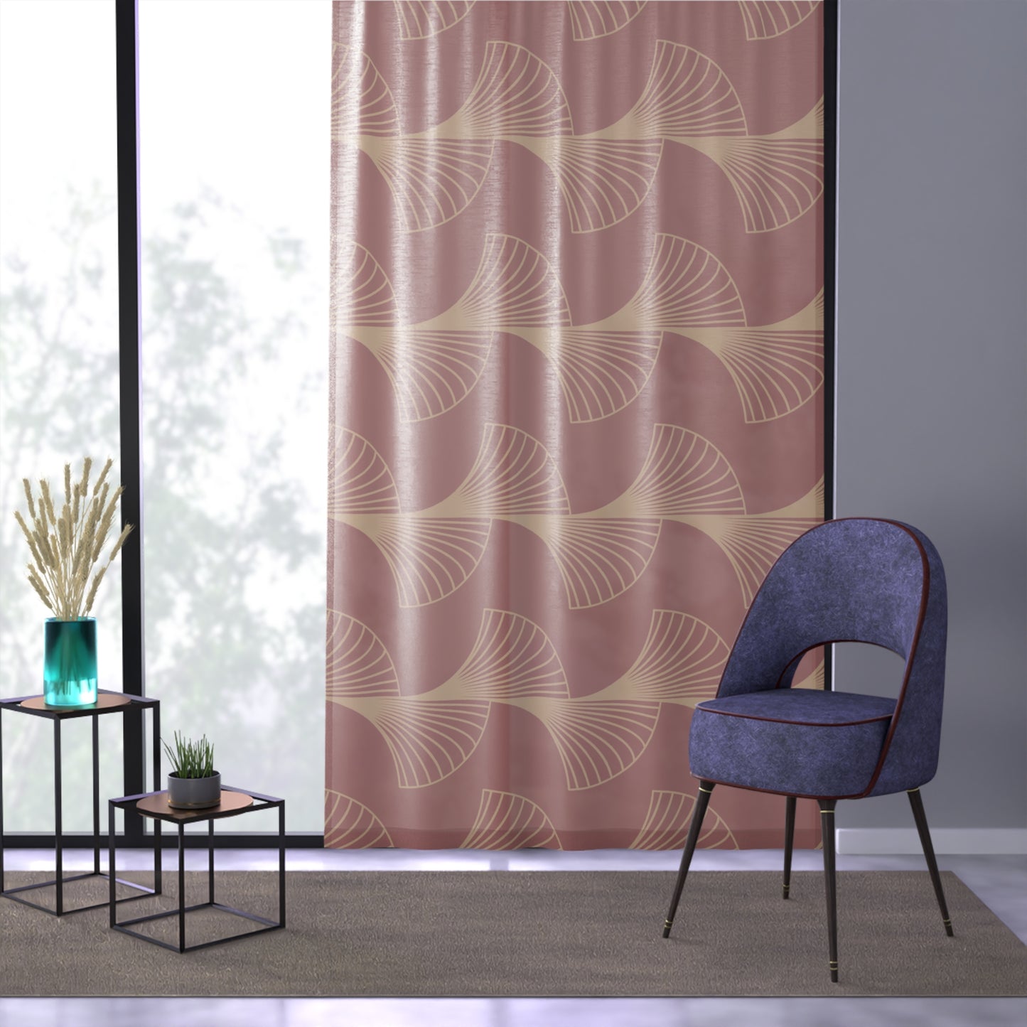 Rose Deco Grace – Champagne Gold Fan Panel Curtain