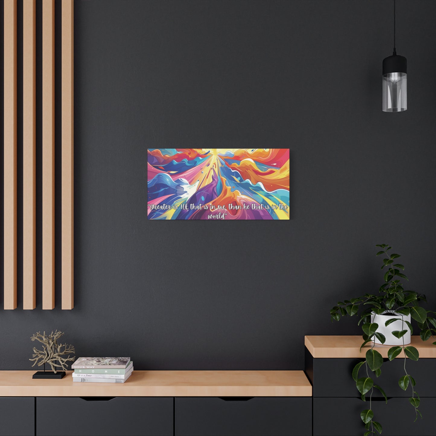 Greater Is He – Scripture Canvas Art