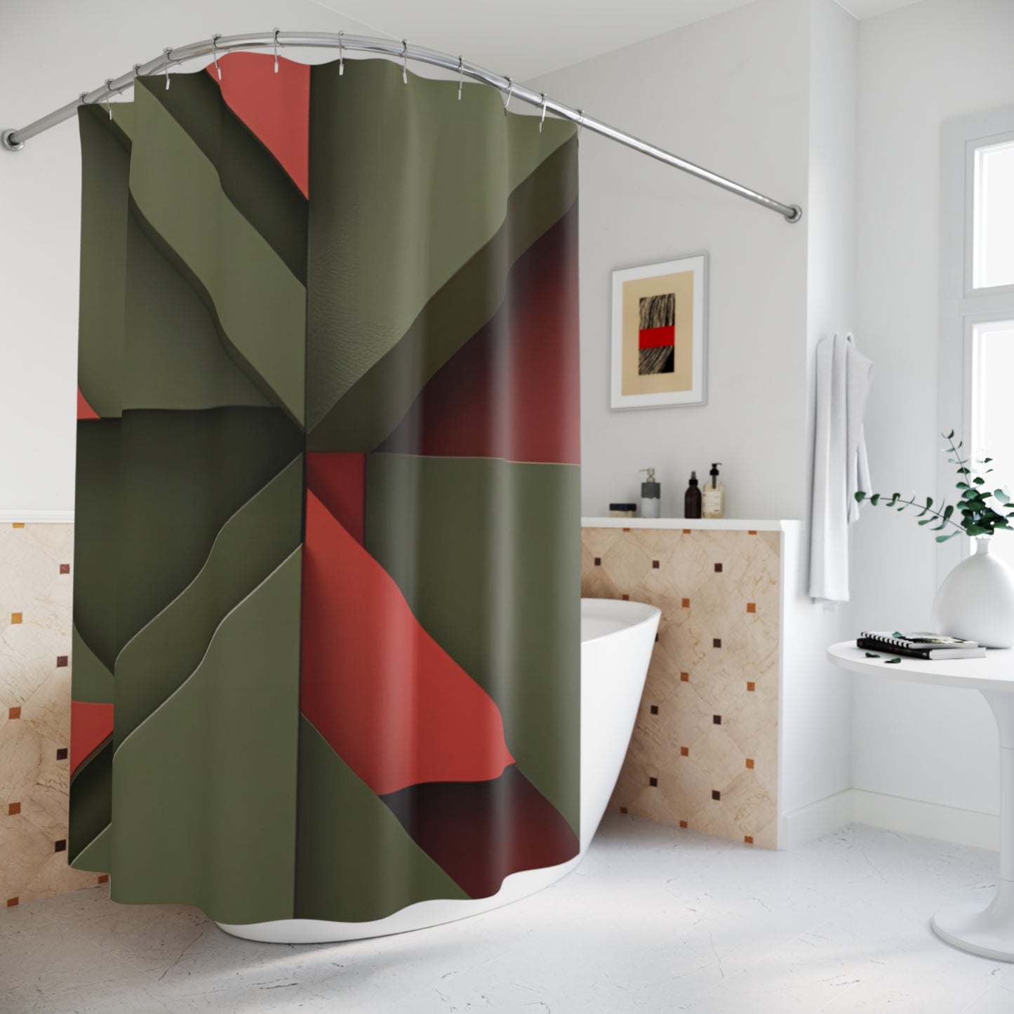 "Urban Warrior Shower Curtain – Bold Lines, Brave Vibes"