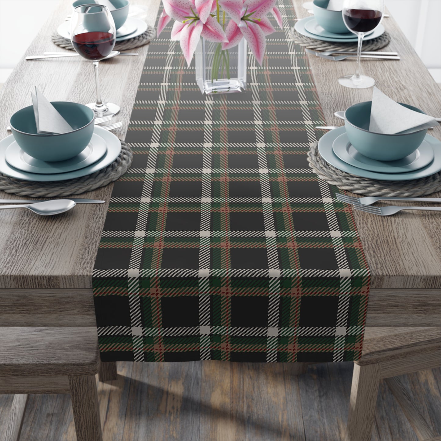 Faithful Tartan Table Runner – Rooted in Grace, Designed for Gathering