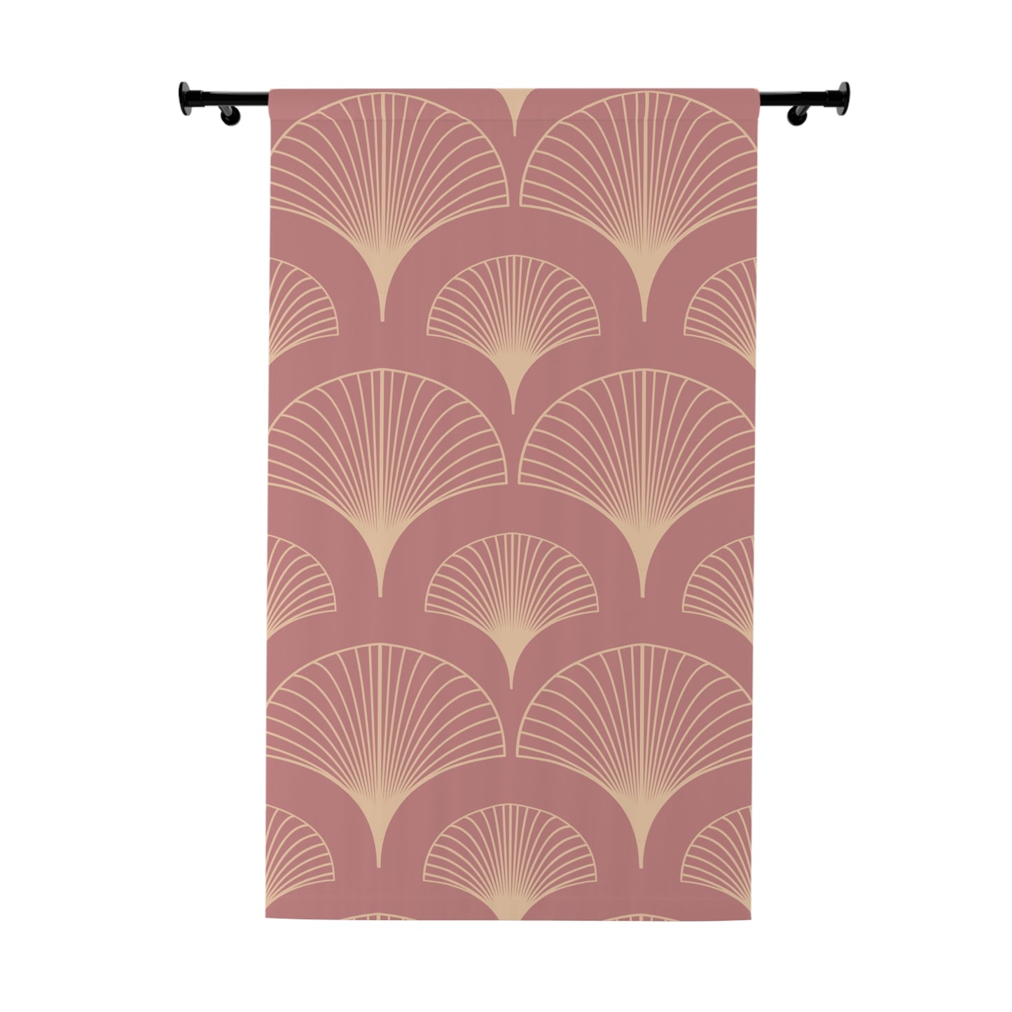 Rose Deco Radiance – Shell Bloom Panel Curtain in Champagne Gold