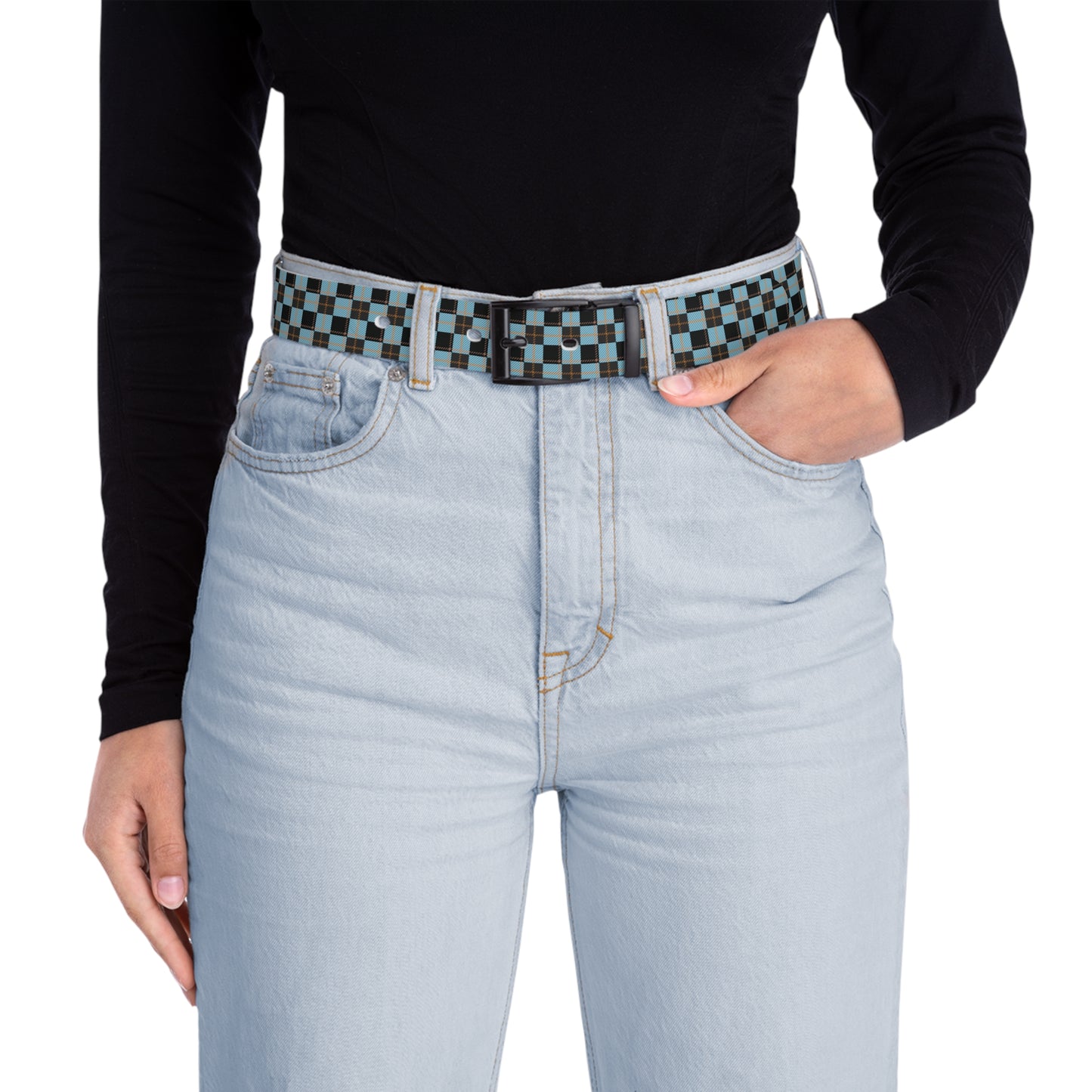 Frozen Ember Plaid Belt – Whispers of Winter Collection